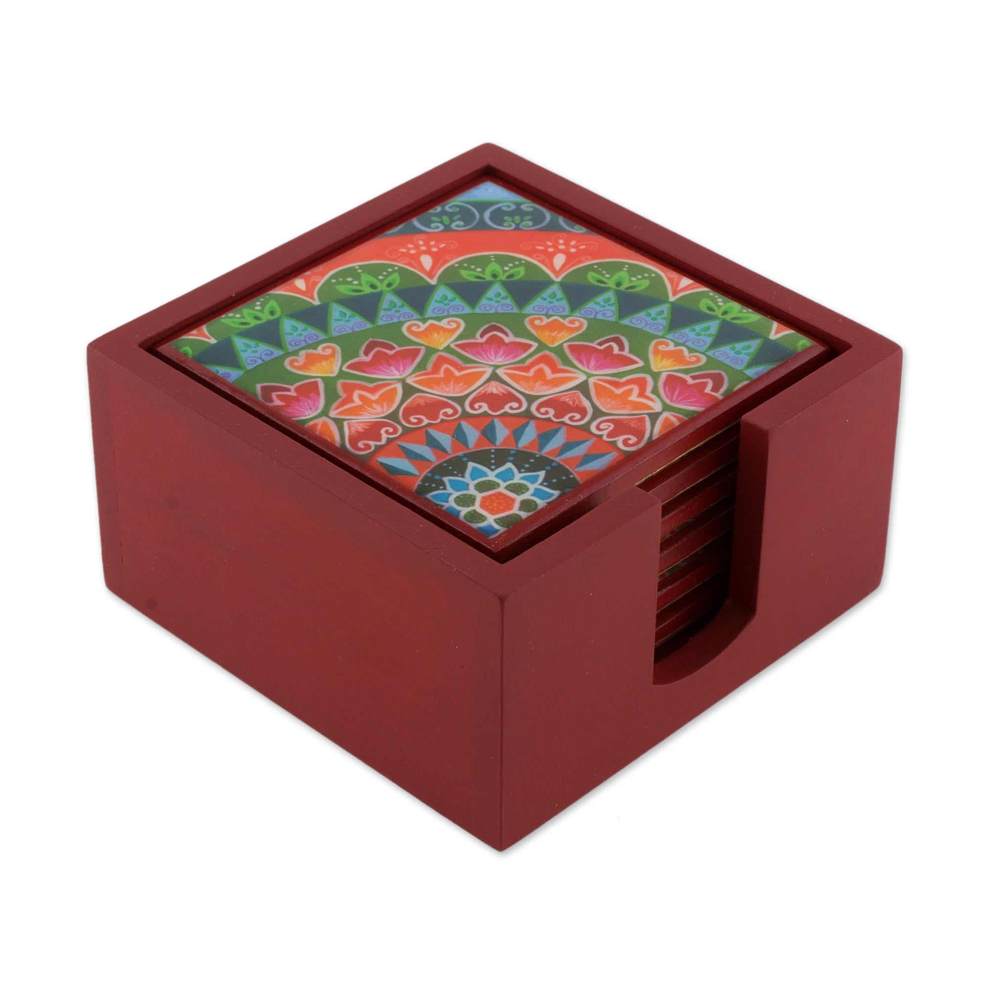 Premium Handcrafted Wood Coasters Set - Costa Rican Artisan Design