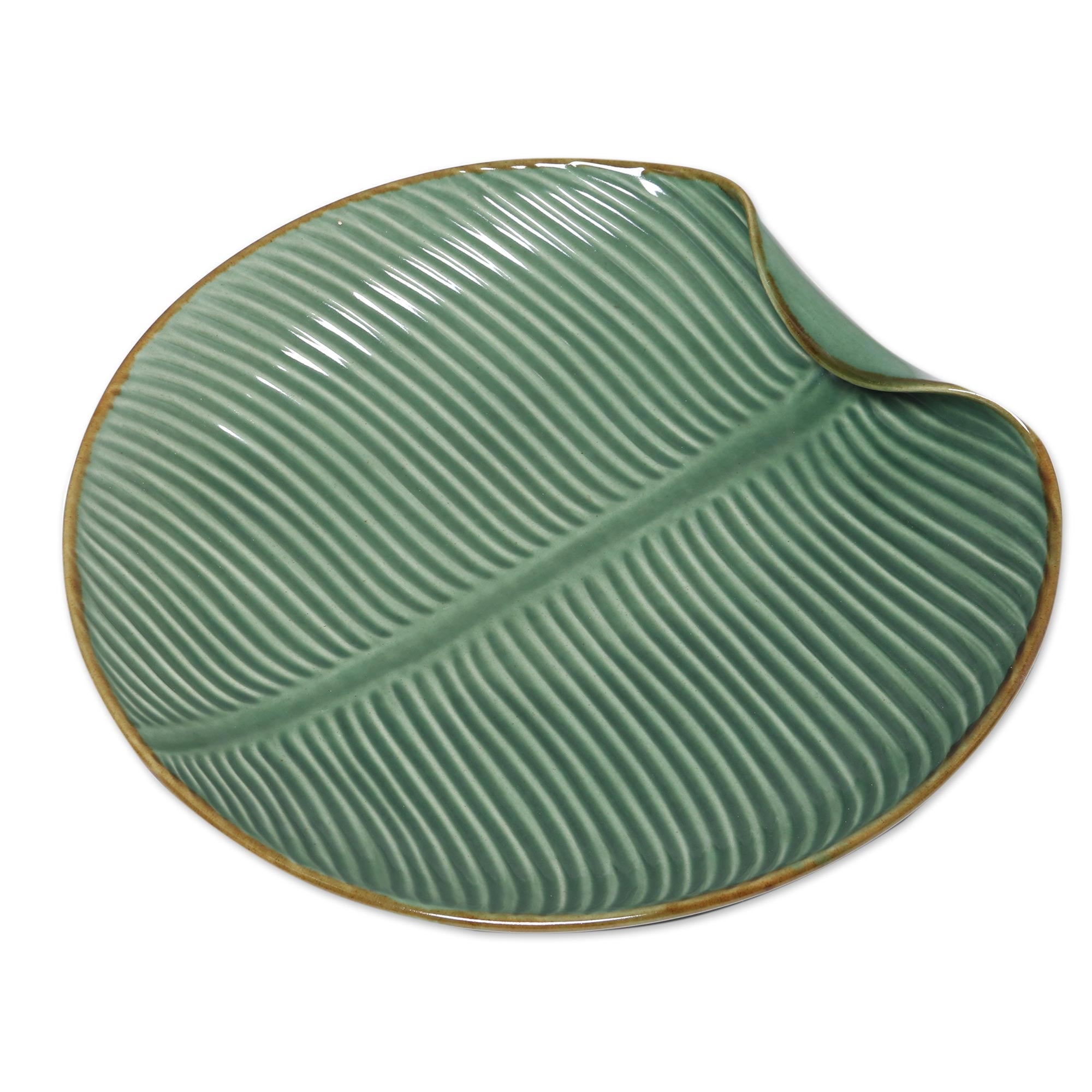 Premium Banana Vibes Ceramic Leaf Plate - Handcrafted in Bali