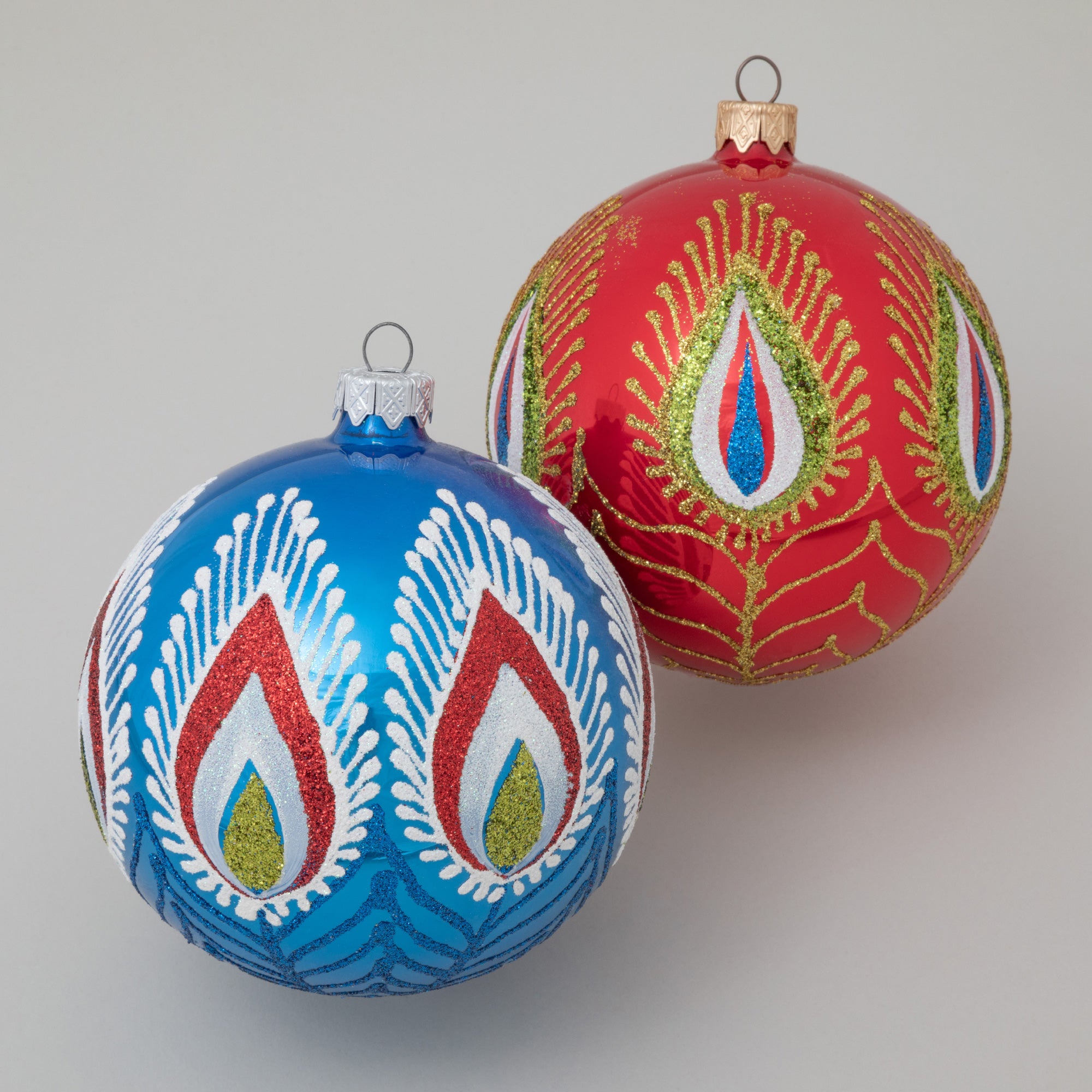 Premium Ukrainian Handmade Christmas Glass Ornament - Unique Holiday Decor