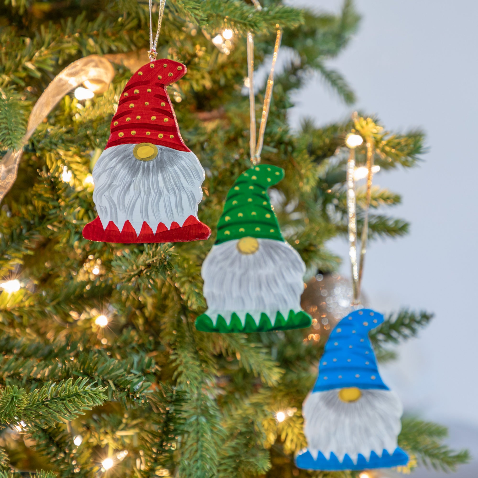 Premium Hand-Painted Gnome Ornament Collection