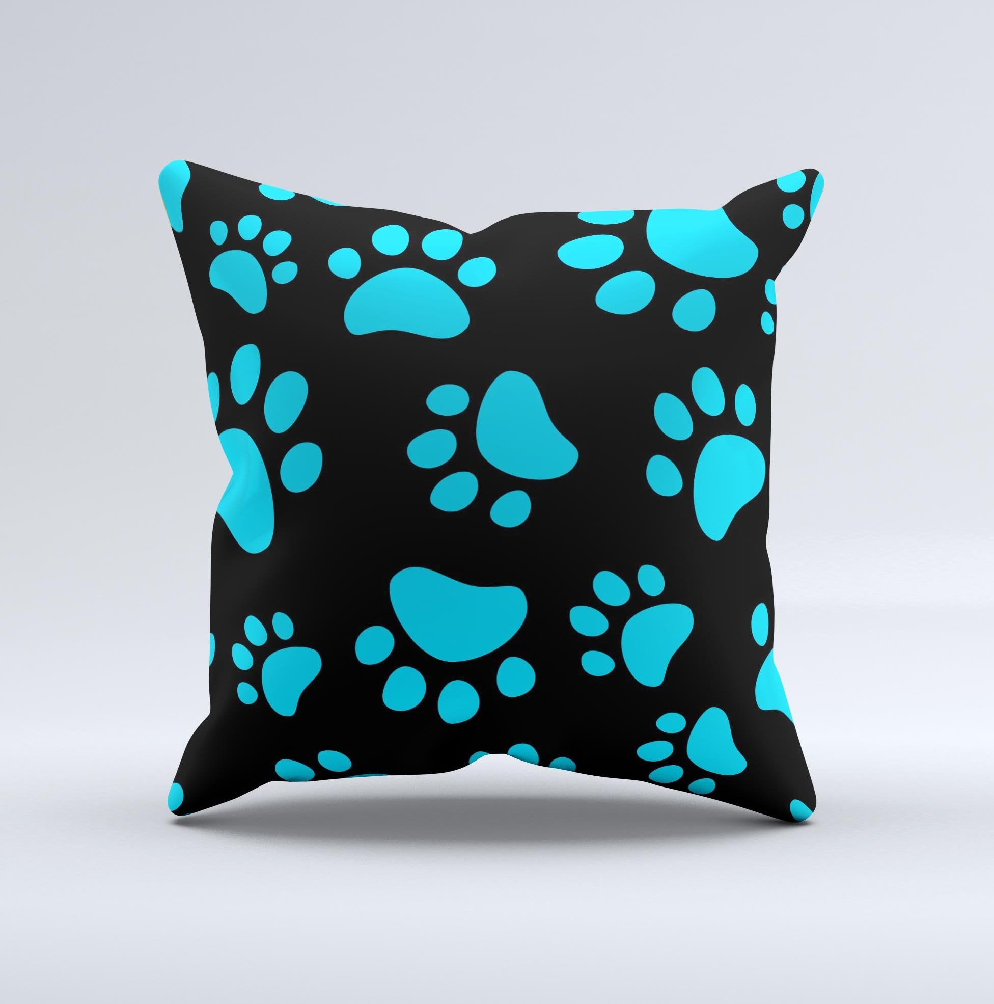 Premium Paw Print Ink-Fuzed Decorative Throw Pillow - Handcrafted in Virginia