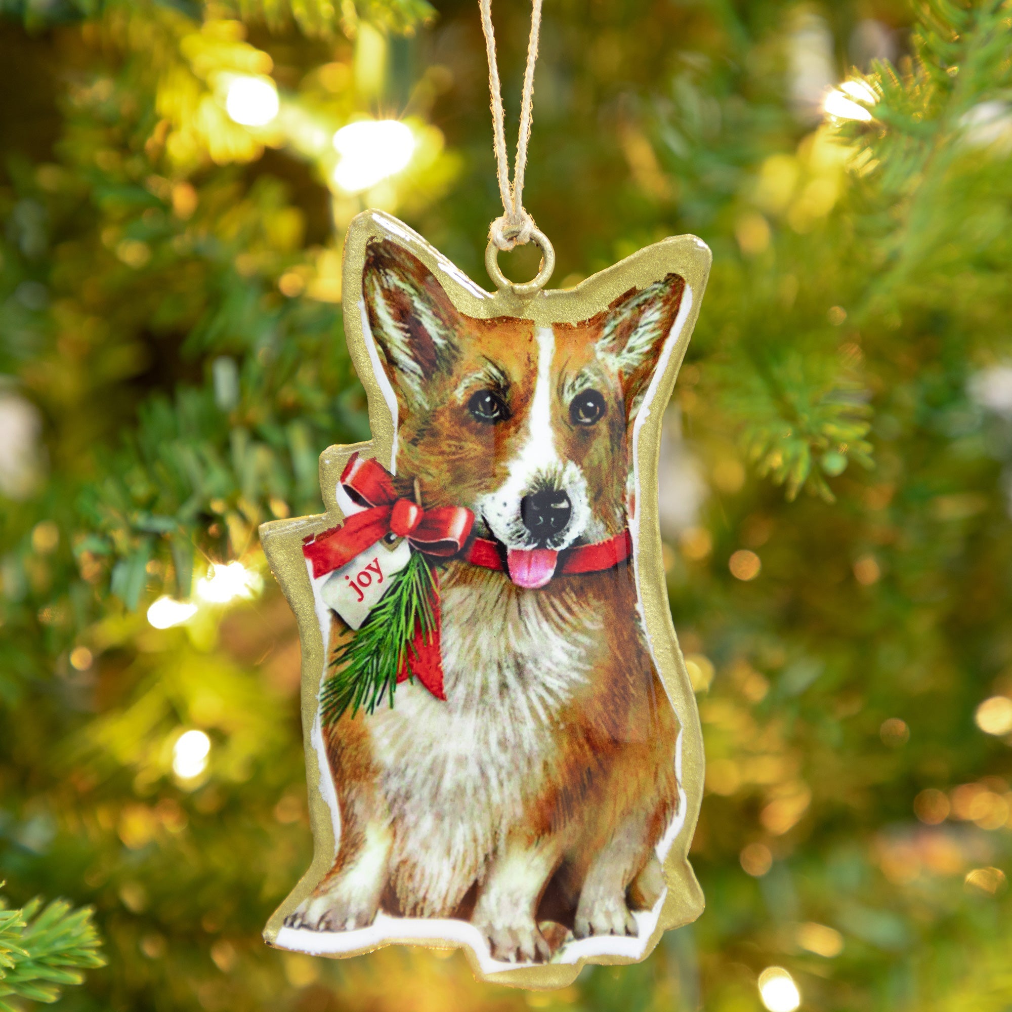 Premium Corgi Love Metal Keepsake Ornament