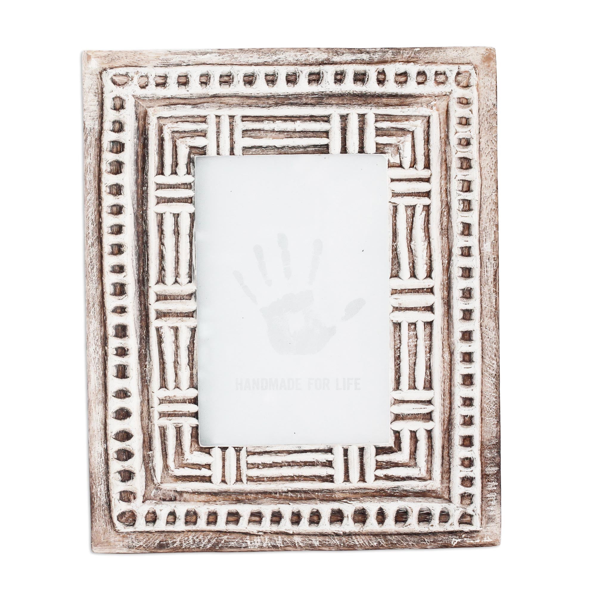 Premium Mughal-Inspired Handcrafted Mango Wood Photo Frame (4x6) - Vintage Antiqued Finish