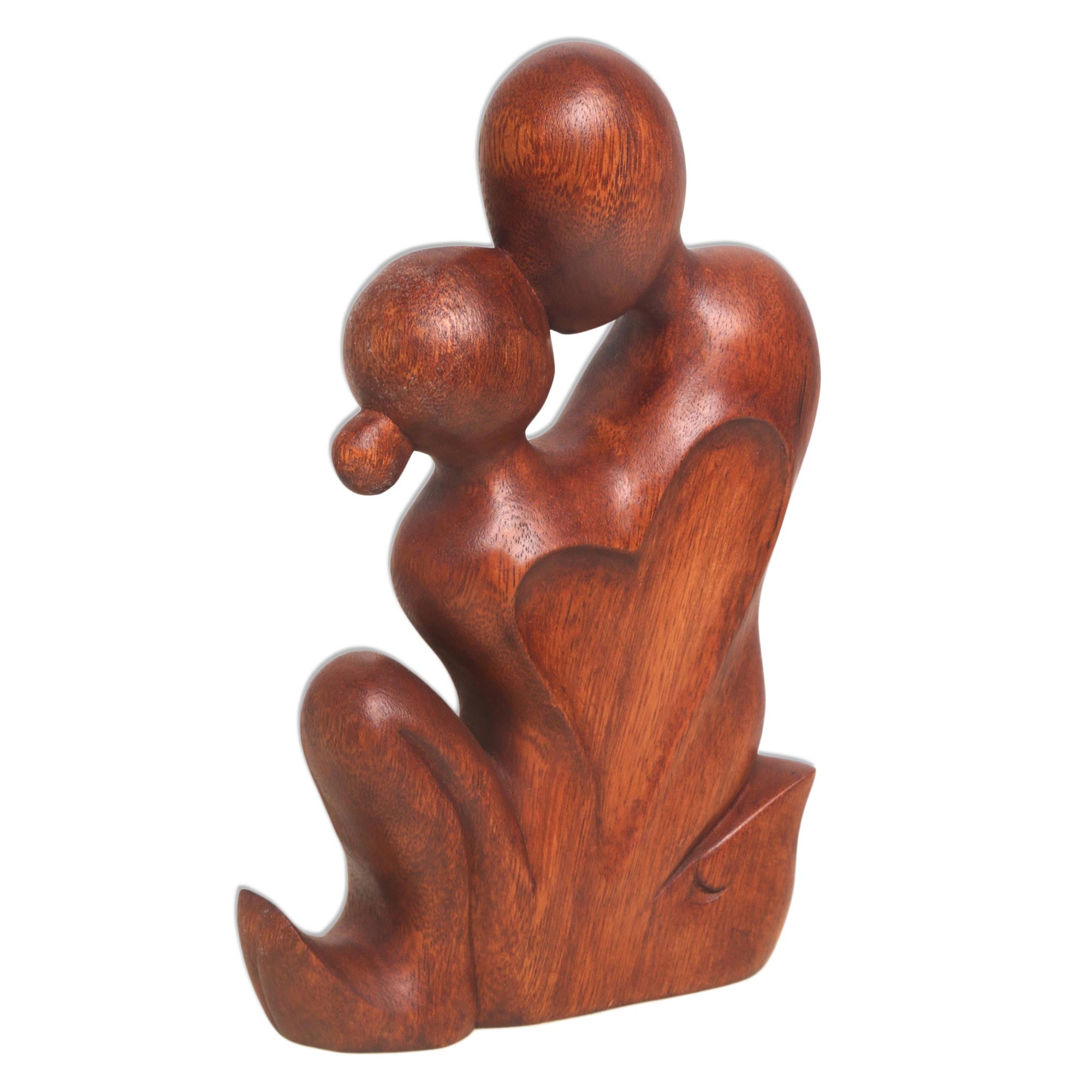 Premium Hand-Carved Romantic Suar Wood Statuette – Bali Artisan Crafted
