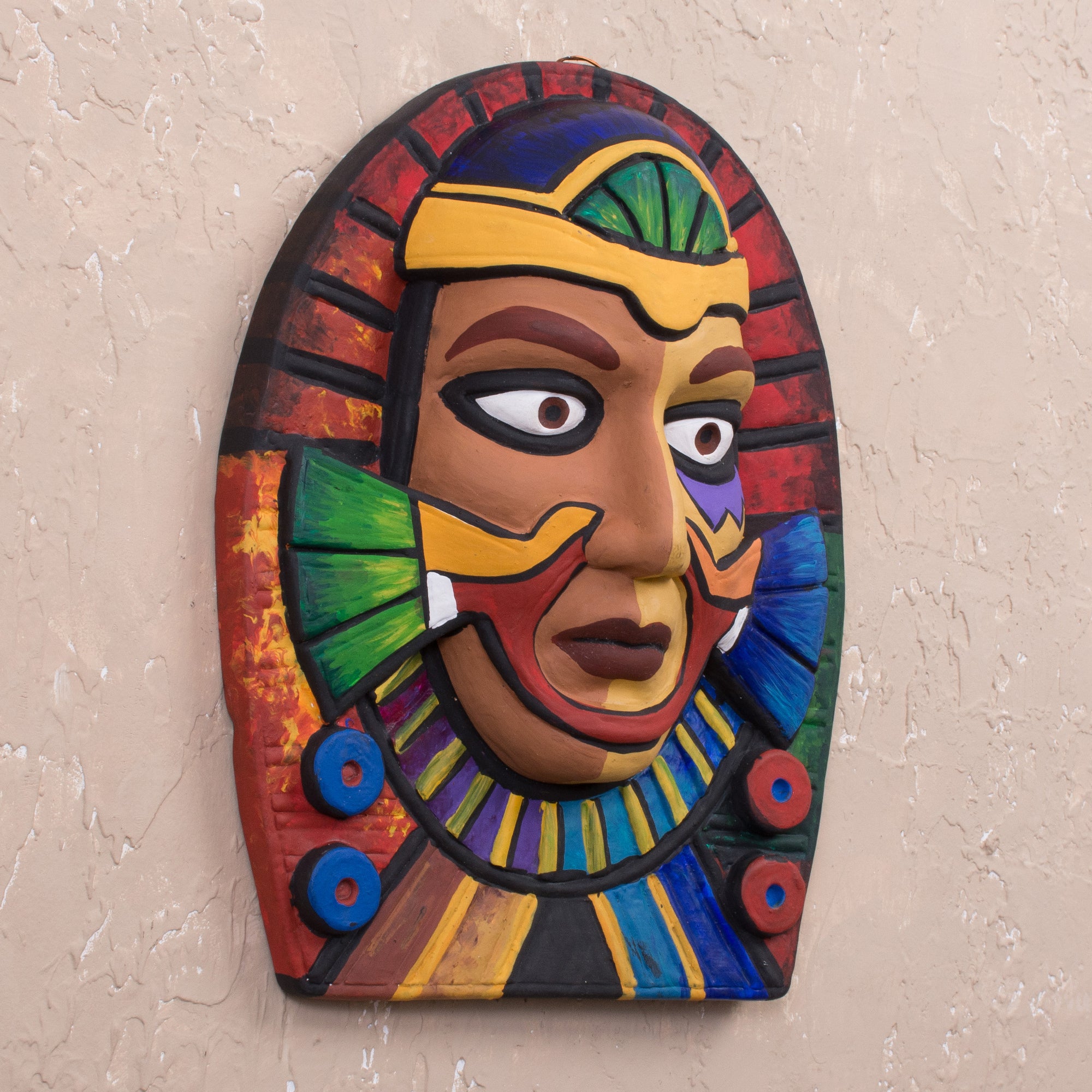 Premium Handcrafted Wari Culture Ceramic Mask - Authentic Peruvian Art