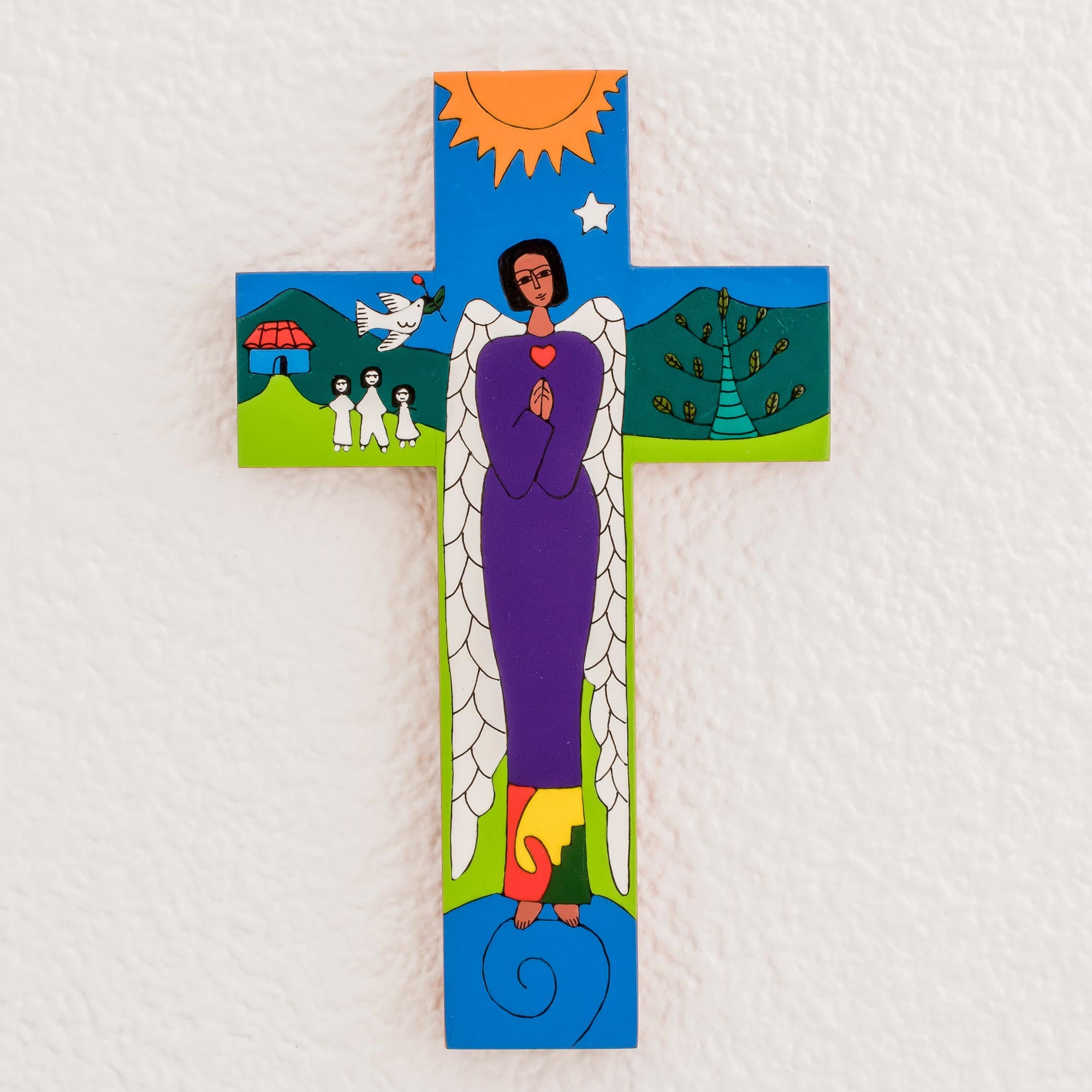 Premium Angel of Peace Handcrafted Wall Cross