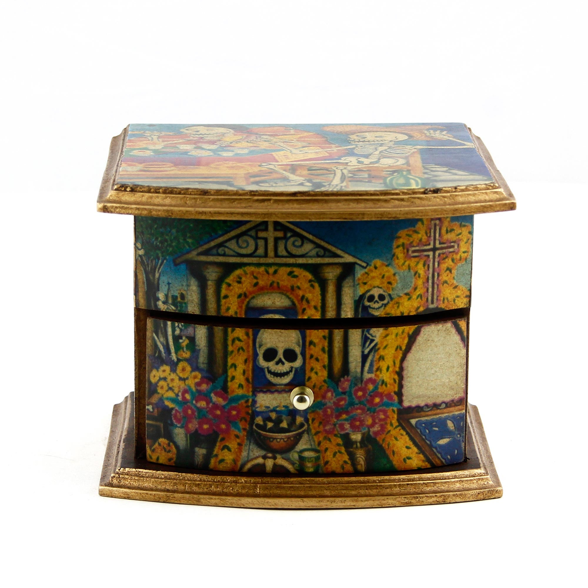 Premium Day of the Dead Jewelry Box - Handcrafted Mexican Treasure Chest