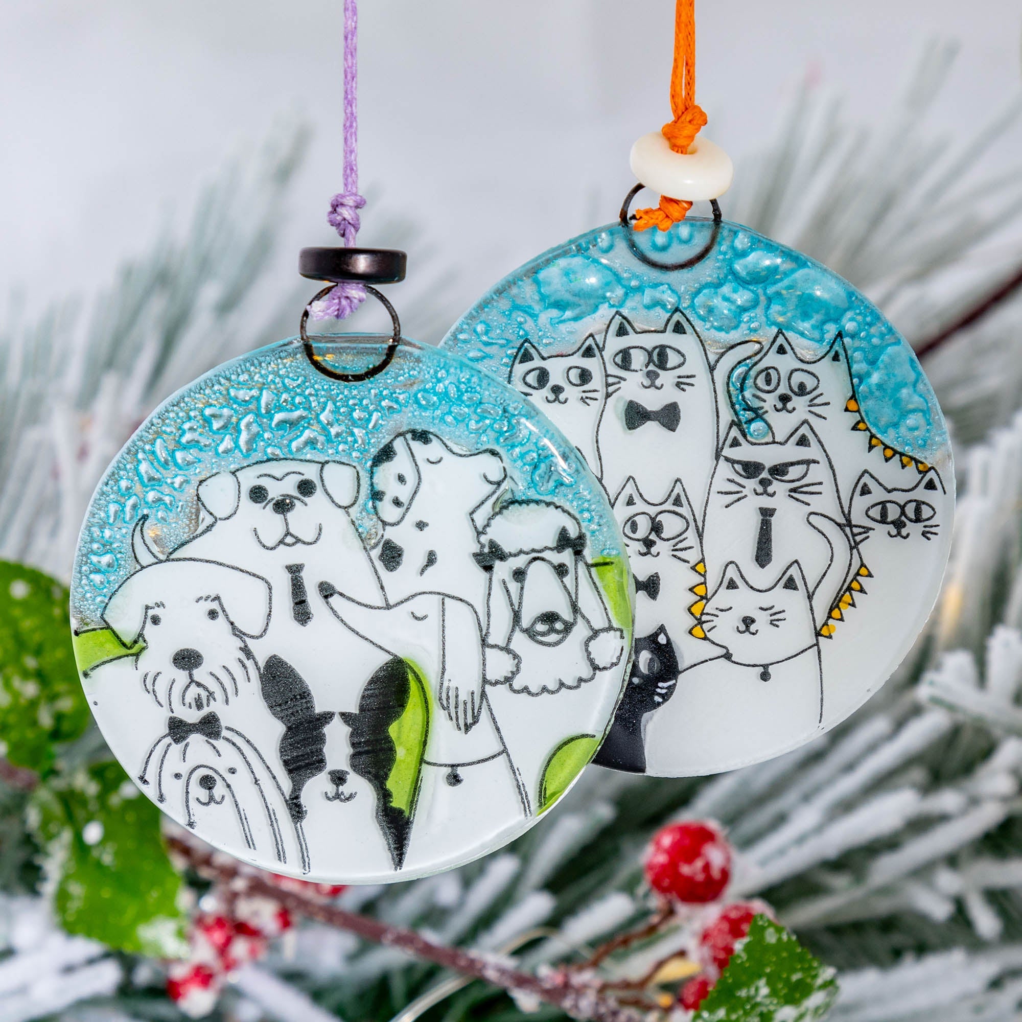 Premium Recycled Glass Pet Ornament - Handmade Fair Trade