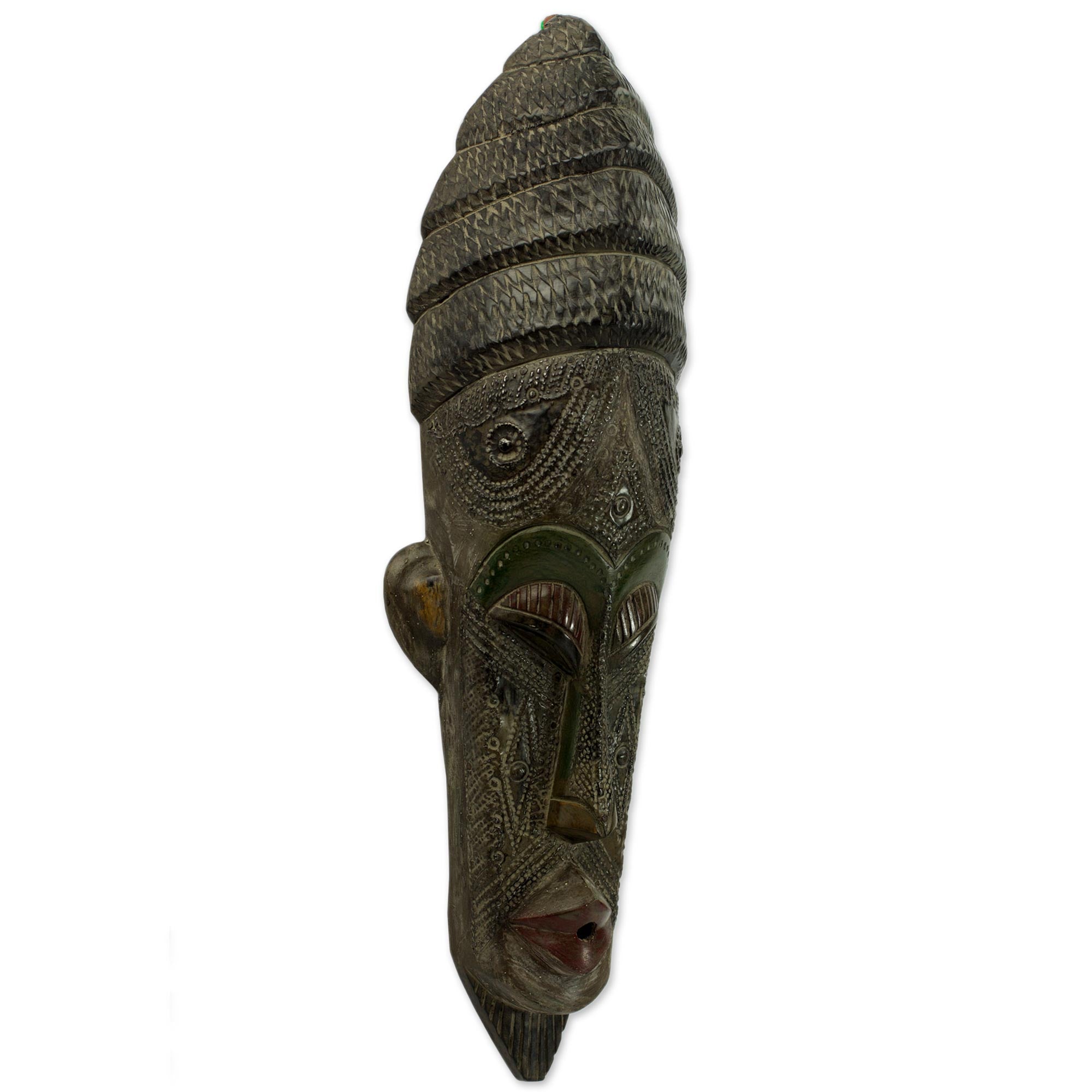 Premium Hand-Carved Ghana Wood Mask - Passion Mask