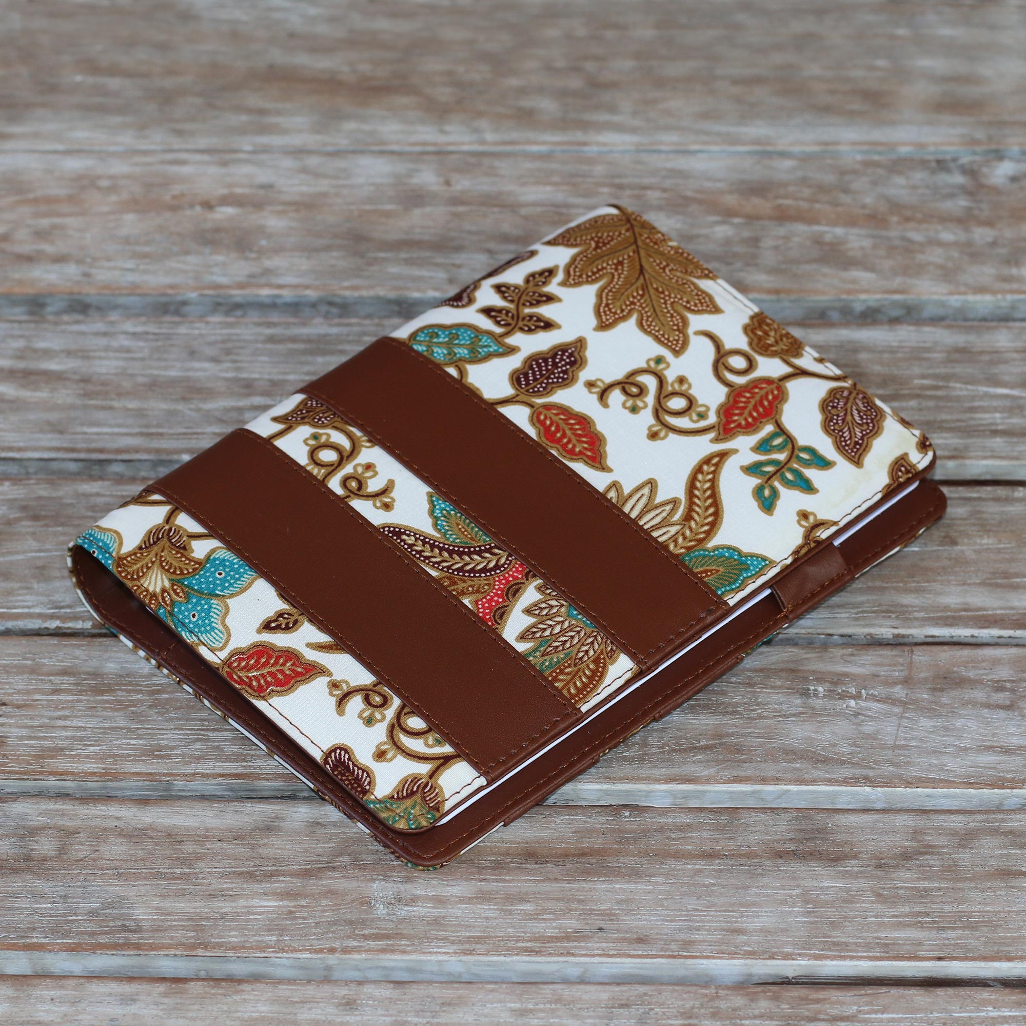Premium Brown Faux Leather & Cotton Leaf Print 50-Page Planner - Ultimate Organizer
