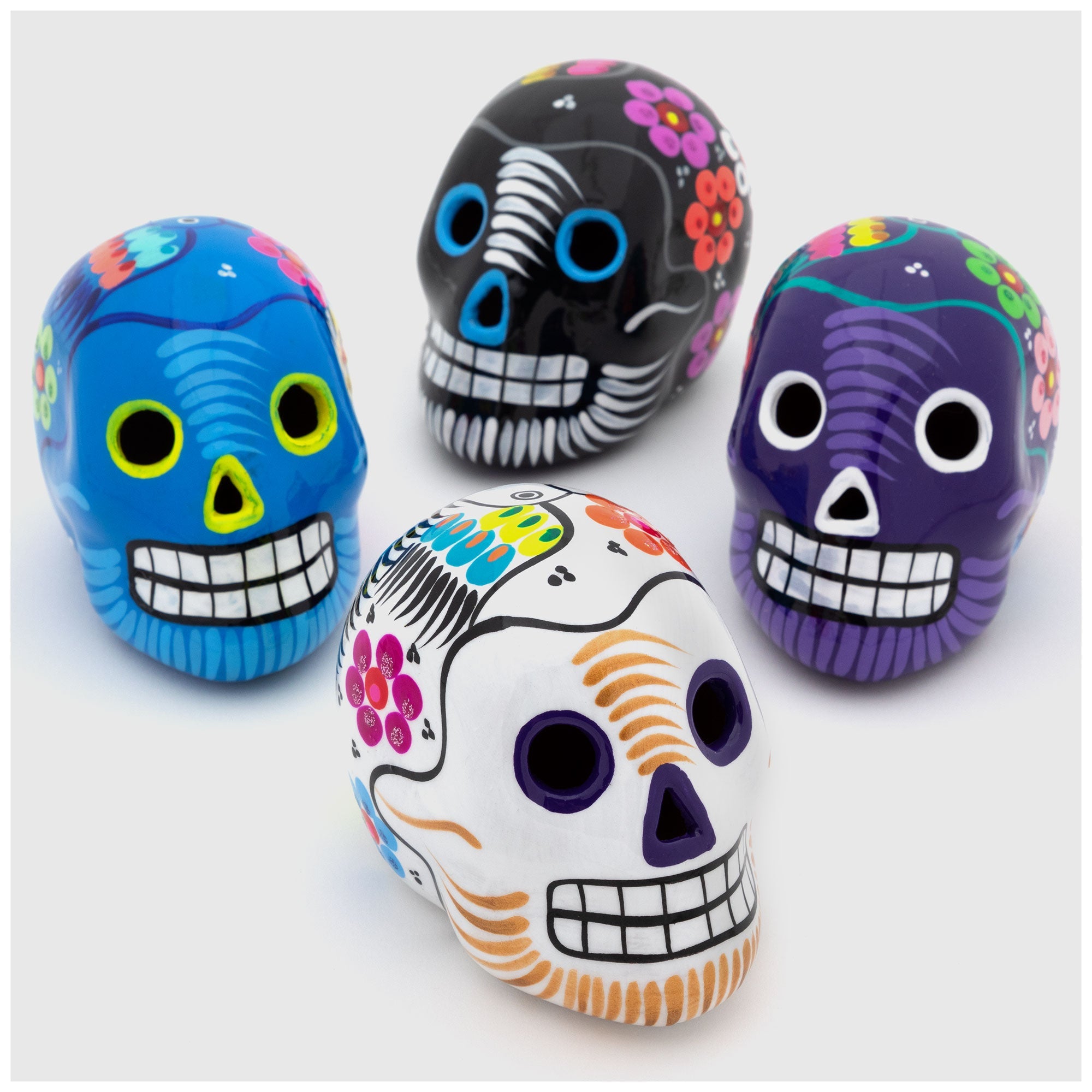 Premium Hand-Painted Ceramic Skull Art Piece