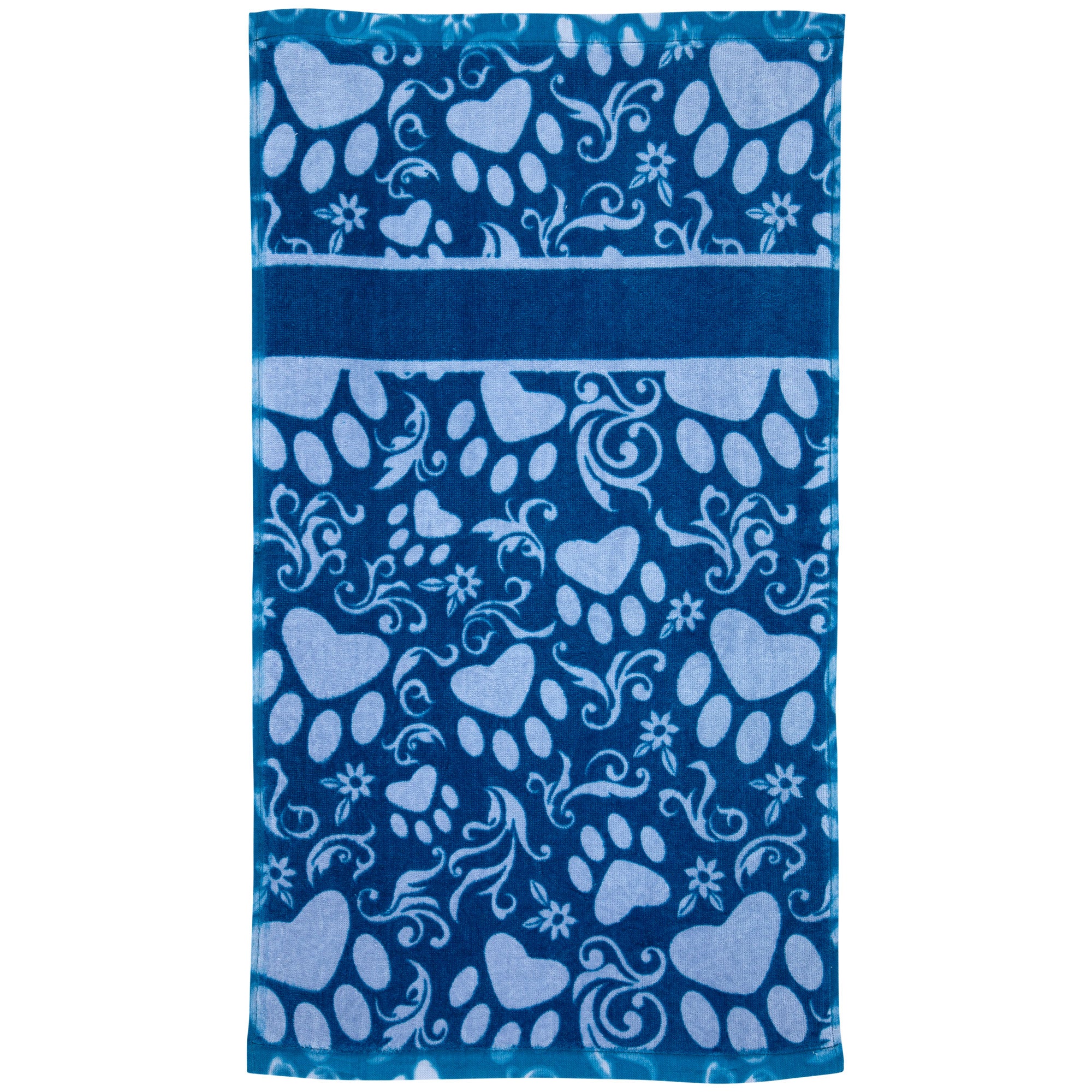 Premium Blue Paw Print Bath Towel - Ultimate Comfort for Pet Lovers