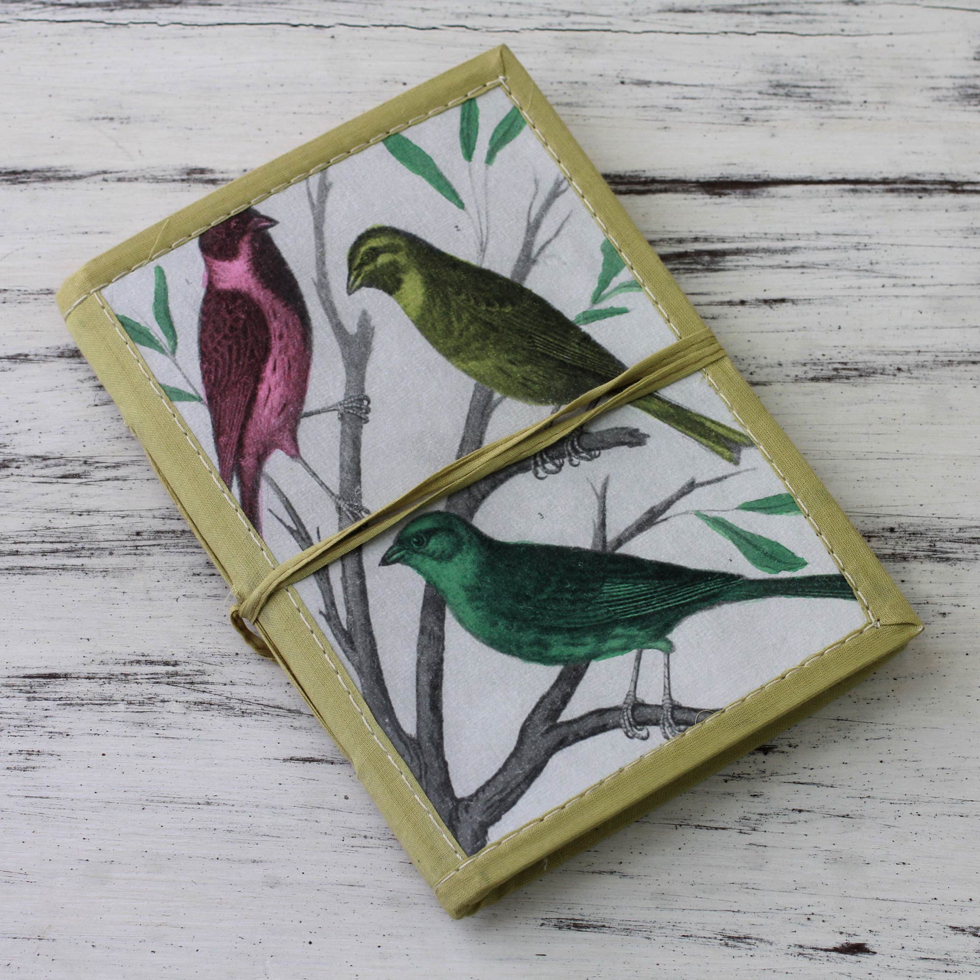 Premium Handmade Paper Journal - Sparrow Design