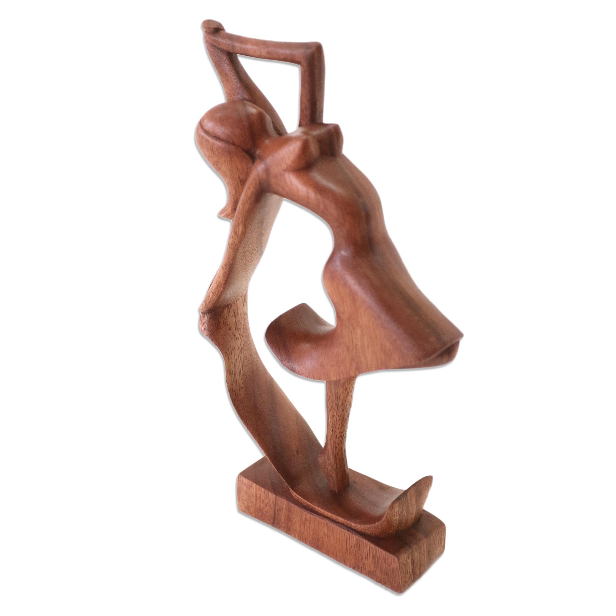 Premium Hand-Carved Dancing Woman Wood Statue - Ultimate Artisan Craft