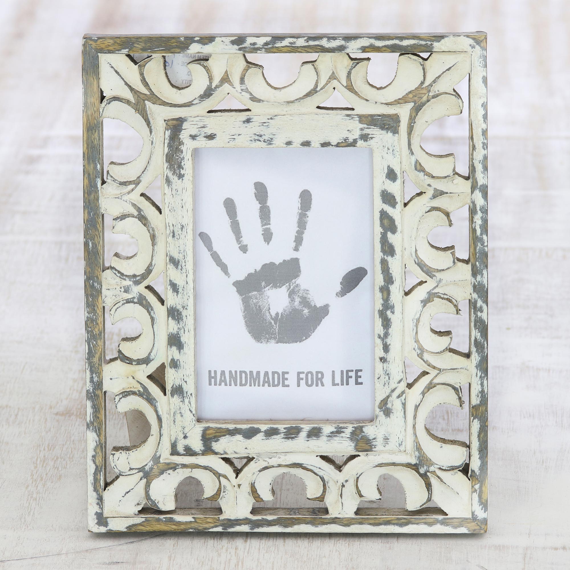 Premium Royal Archway Distressed Mango Wood Photo Frame – Elegant 4x6 Ornate Design