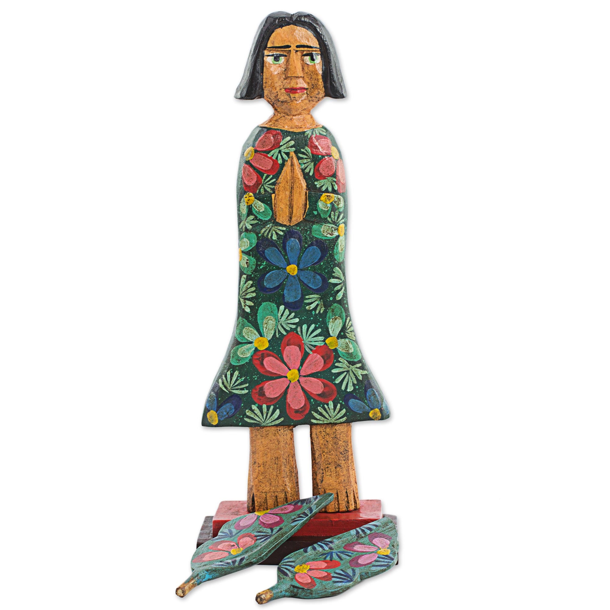 Premium Angel of Harmony Hand-Carved Pinewood Sculpture – Antique Style