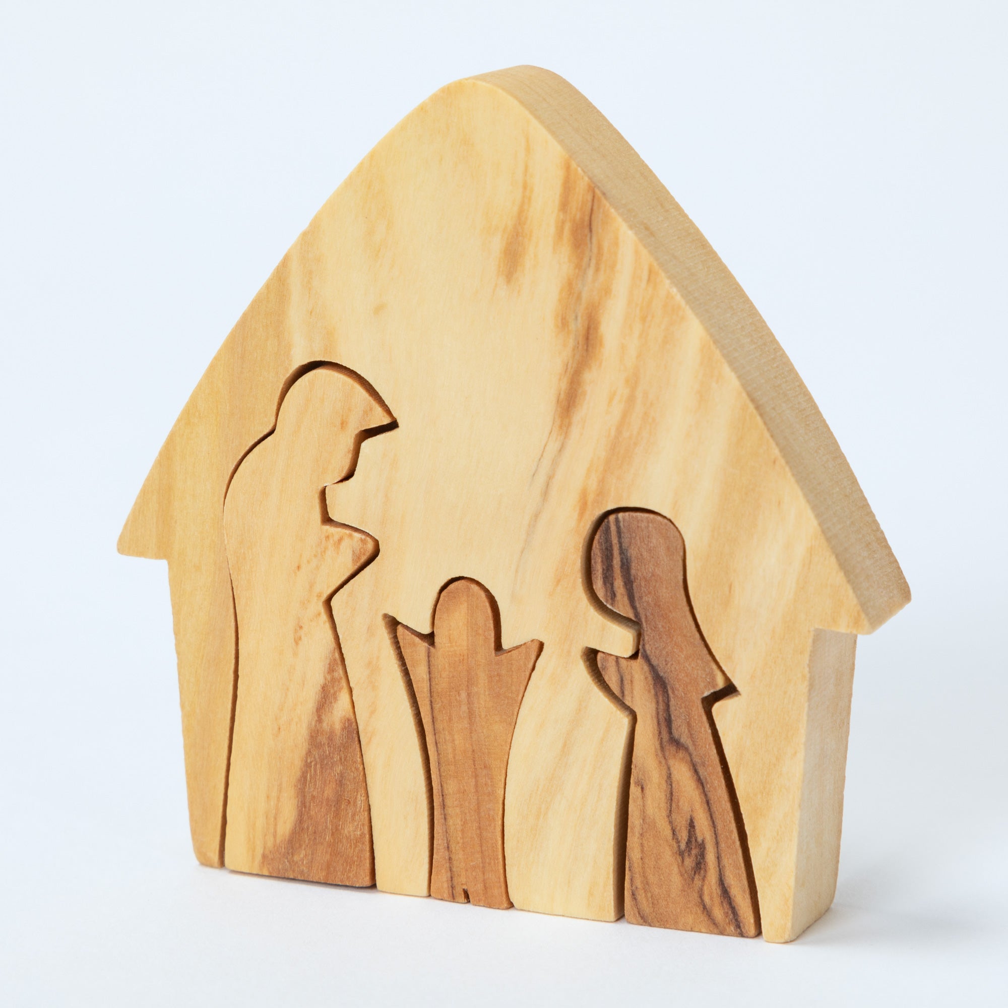 Premium Hand-Carved Olive Wood Holy Family Nativity Puzzle - Ultimate Christmas Keepsake