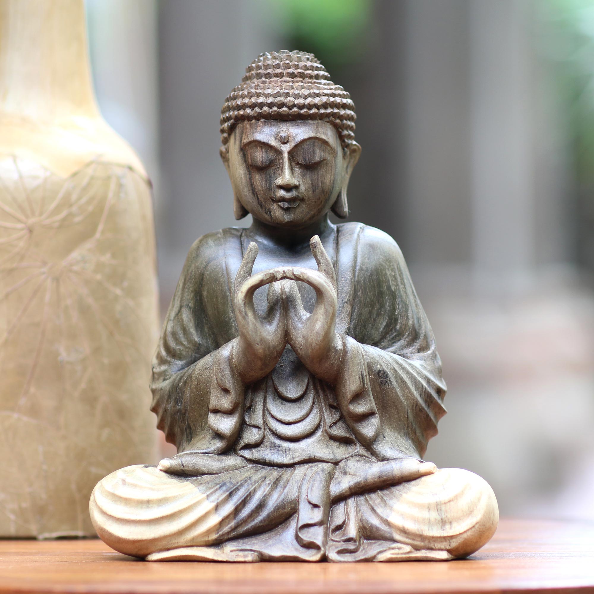 Premium Hand Carved Buddha Sculpture - Ultimate Enlightenment in Hibiscus Wood