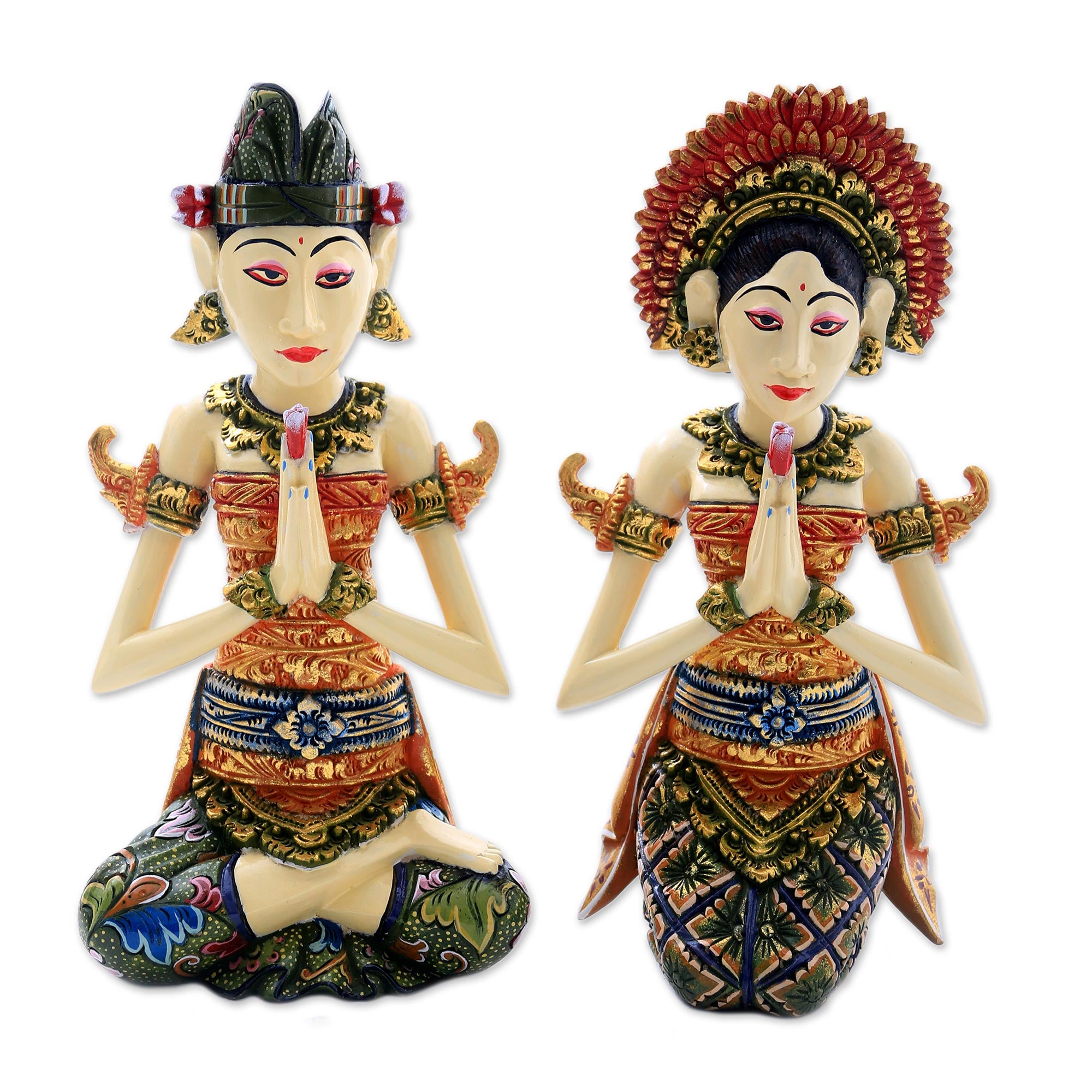 Premium Balinese Wedding Sculptures - Handcrafted Bride & Groom Pair