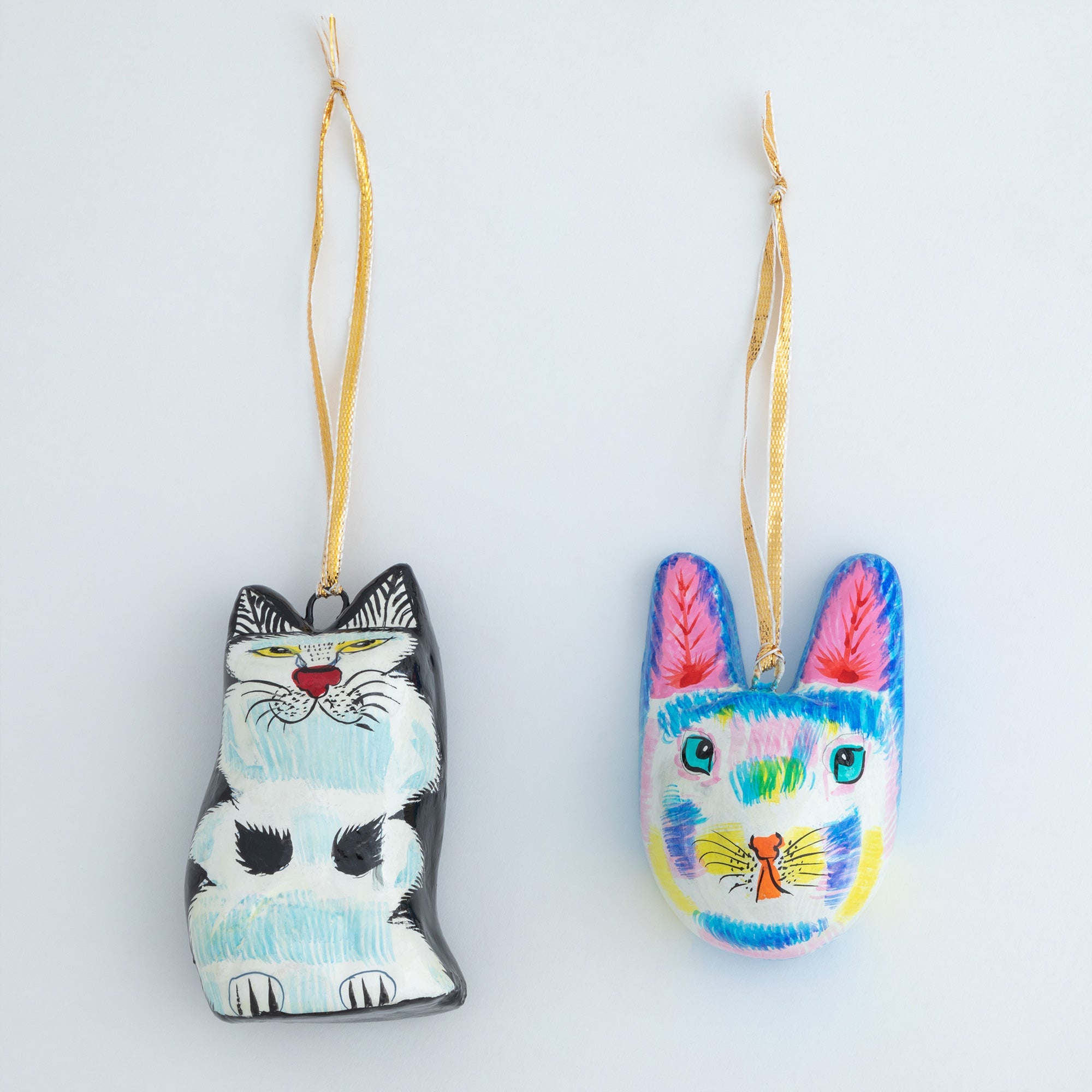 Premium Hand-Painted Cat Ornament - Unique Artisan Craft