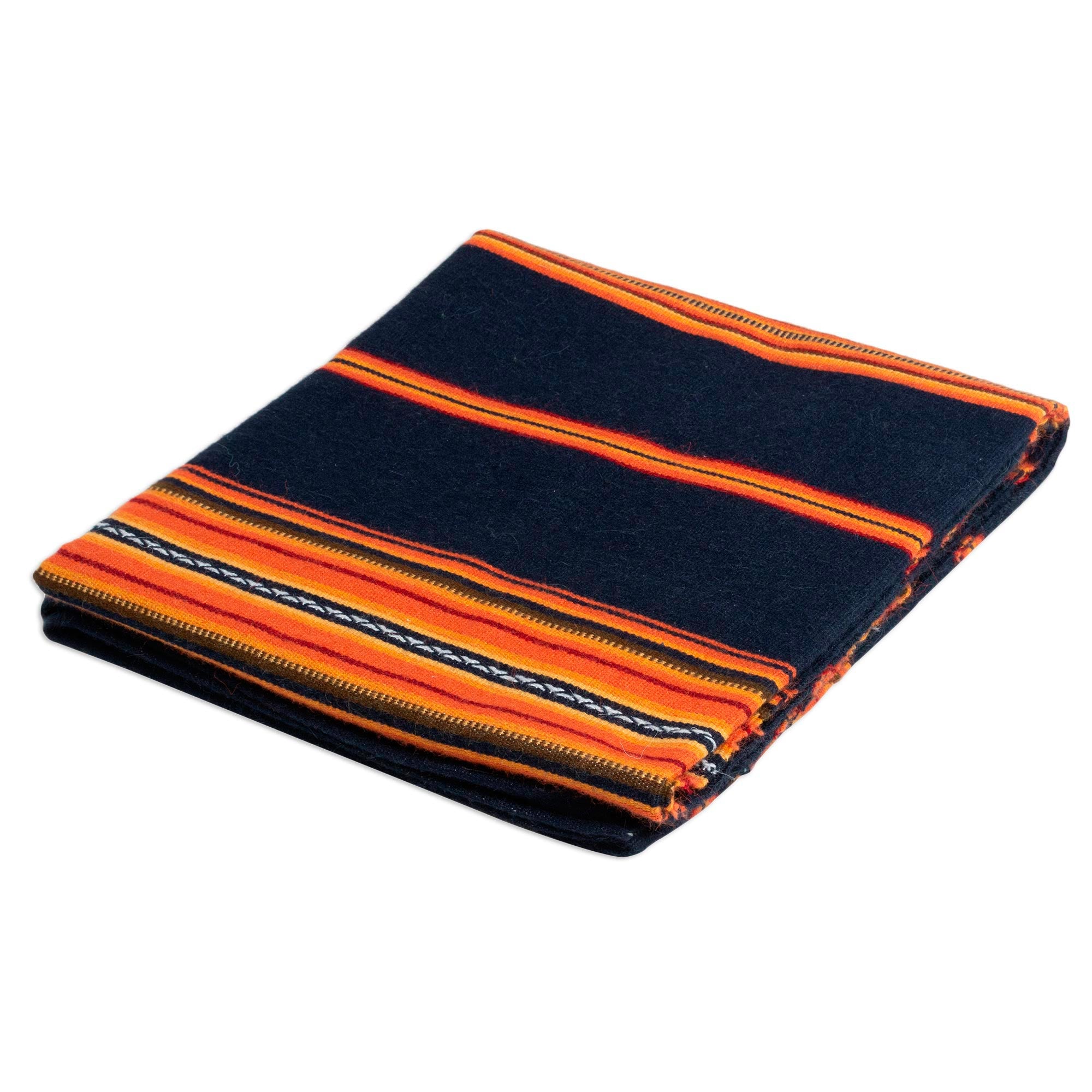 Premium Inca Comfort Handwoven Alpaca Throw - Midnight & Sunrise