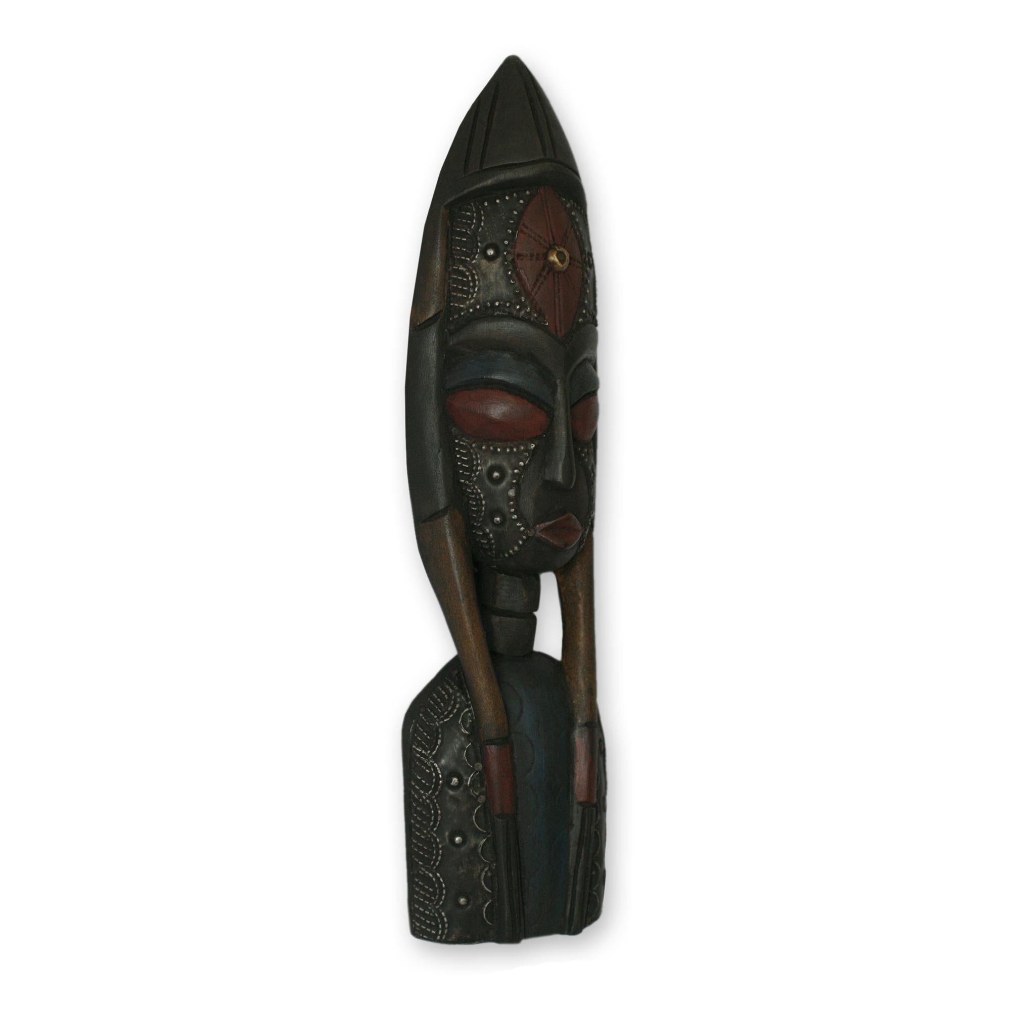 Premium My Good Friend II Handcrafted Wood Mask - Unique Cultural Artifact