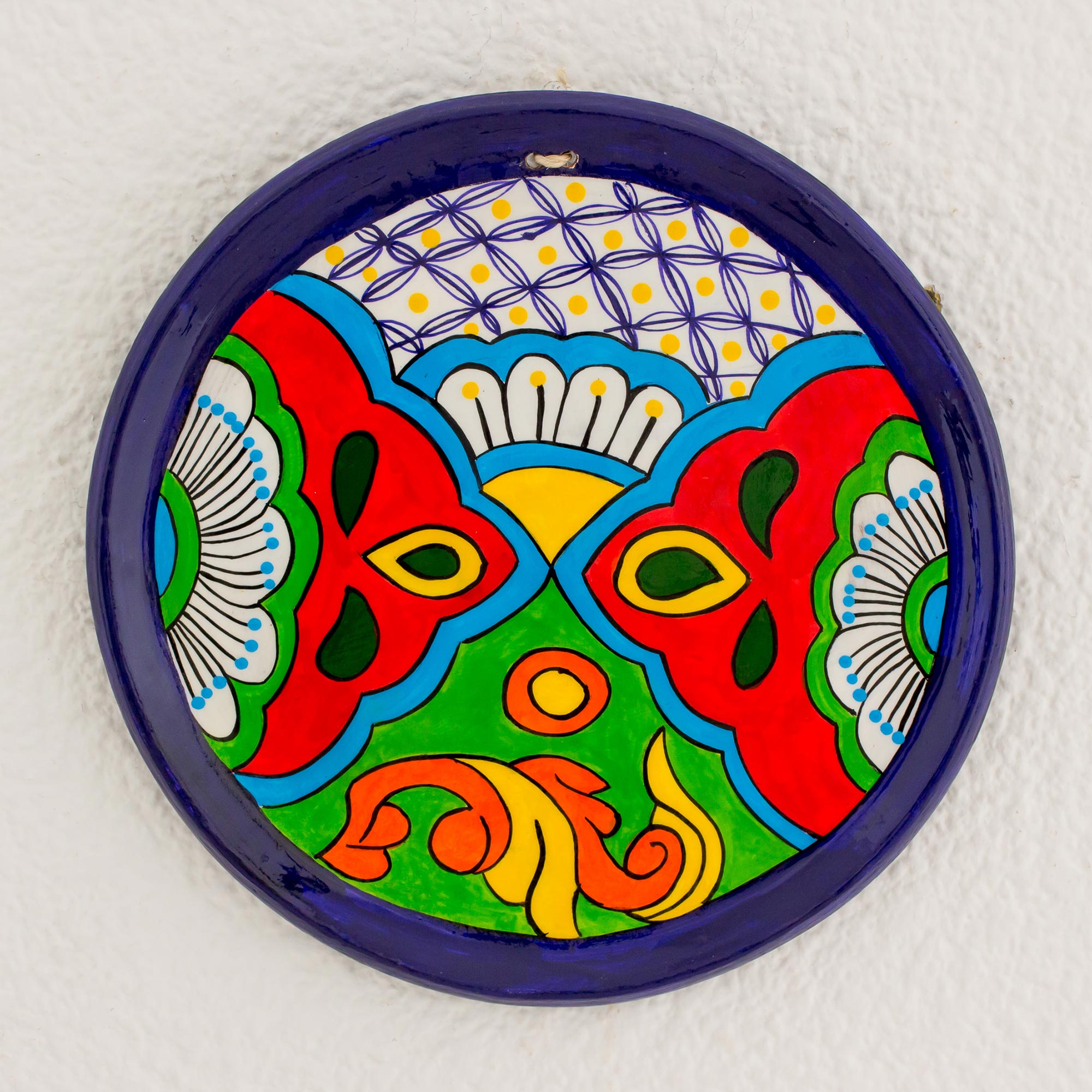 Premium Hand-Painted Floral Ceramic Plate – Guatemalan Artistry
