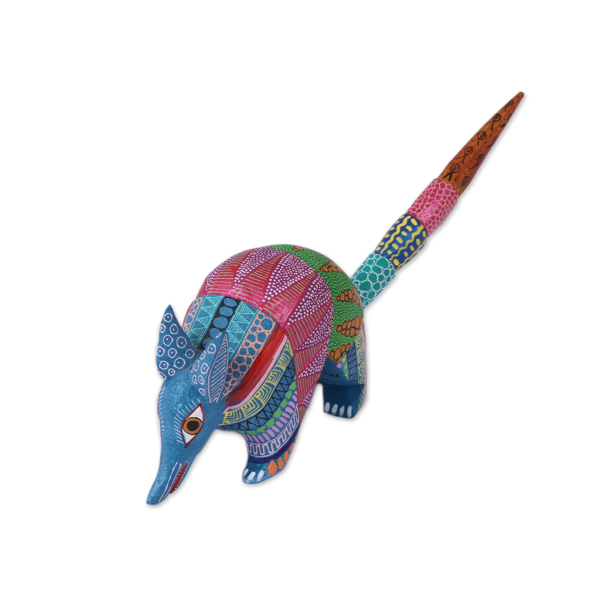 Premium Handcrafted Alebrije Armadillo Figurine - Copal Wood Art Piece