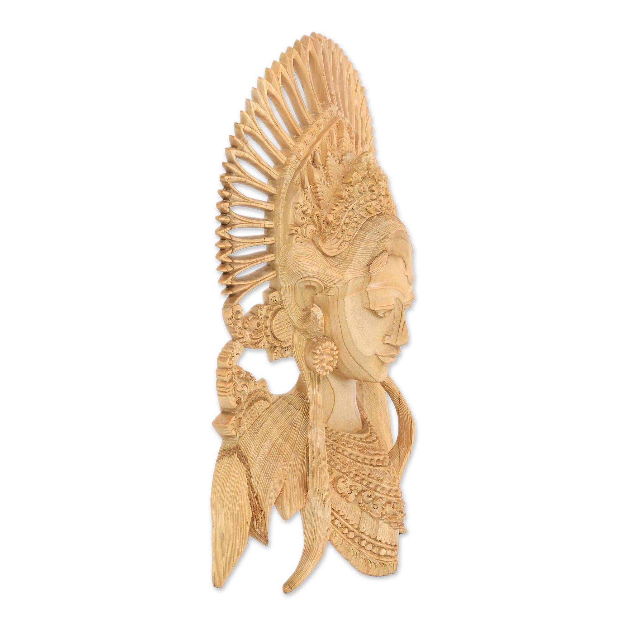 Premium Hand-Carved Balinese Janger Dancer Wall Mask