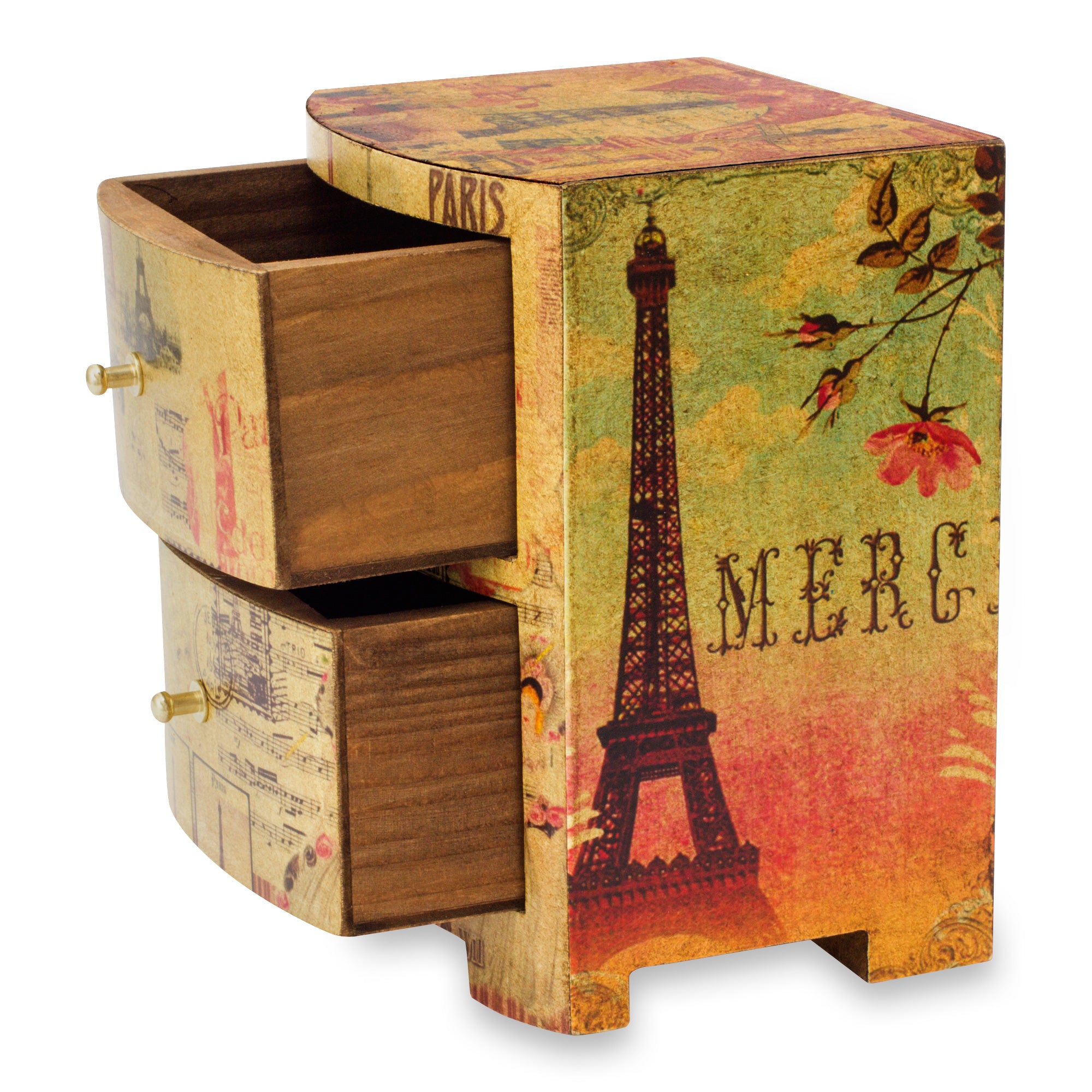 Premium Carlota's Secret Artisan Crafted Wood Decoupage Jewelry Chest - Ultimate Storage Solution