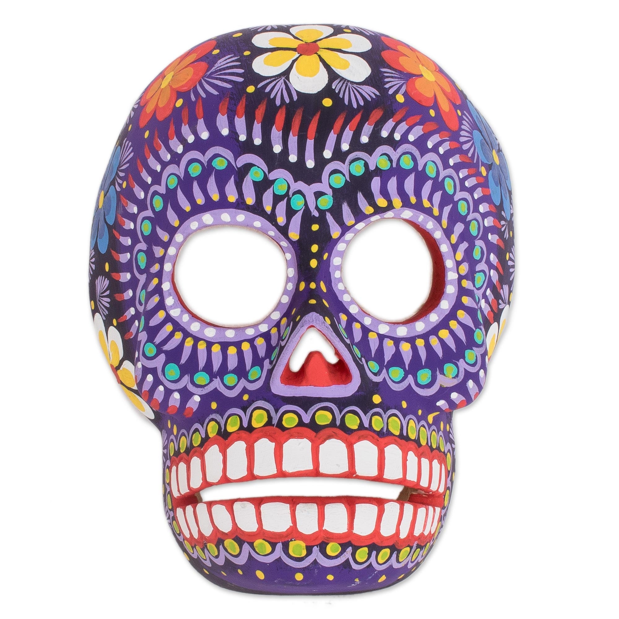 Premium Eternal Floral Skull Wood Wall Art - Handcrafted in Guatemala