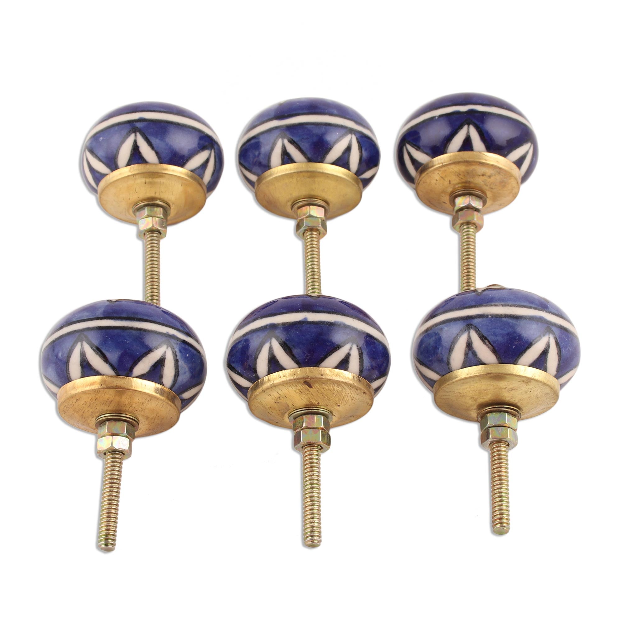 Premium Starry Brilliance Ceramic Knobs - Handcrafted Set of 6