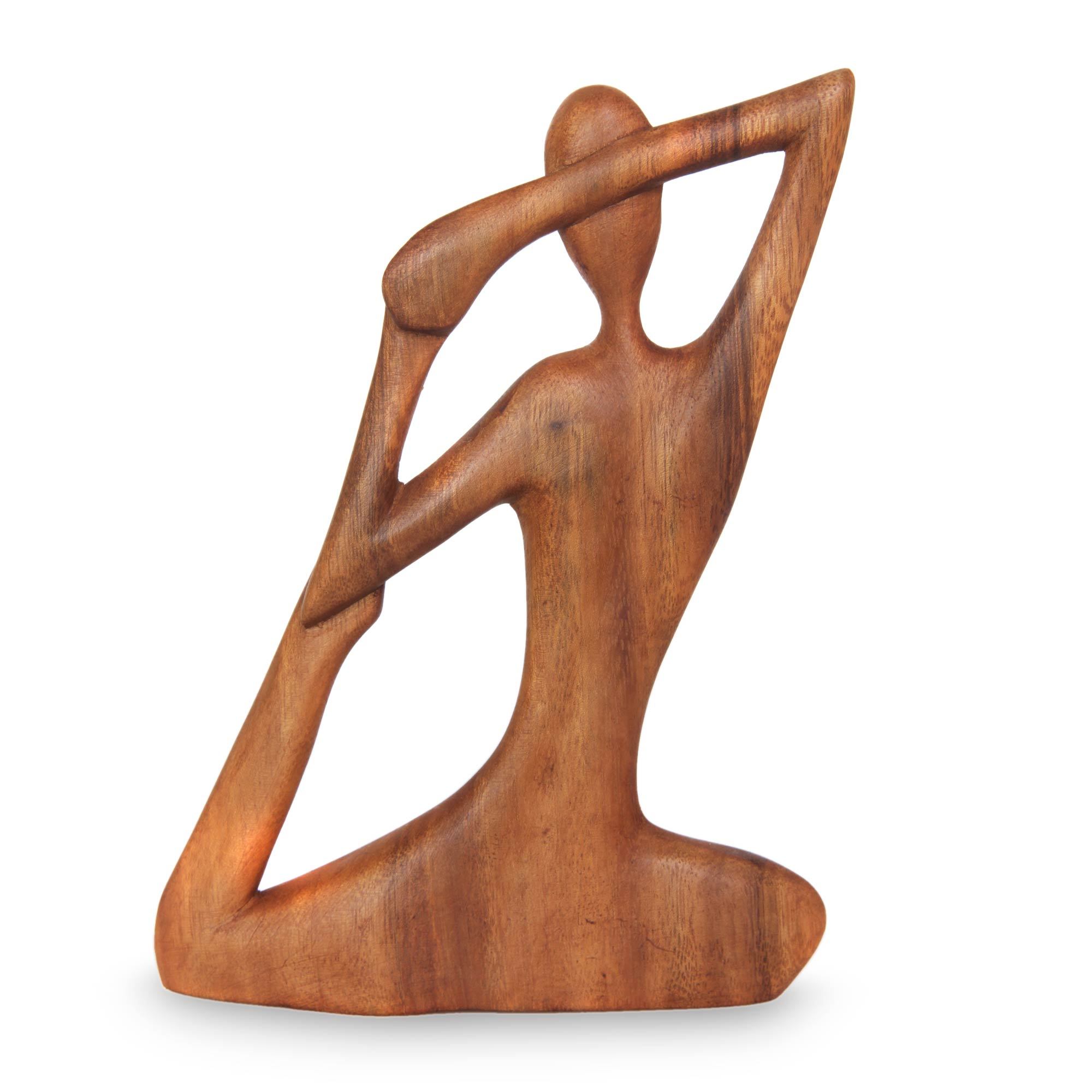 Premium Suar Wood Handcrafted Yoga Sculpture – Upgrade Your Space
