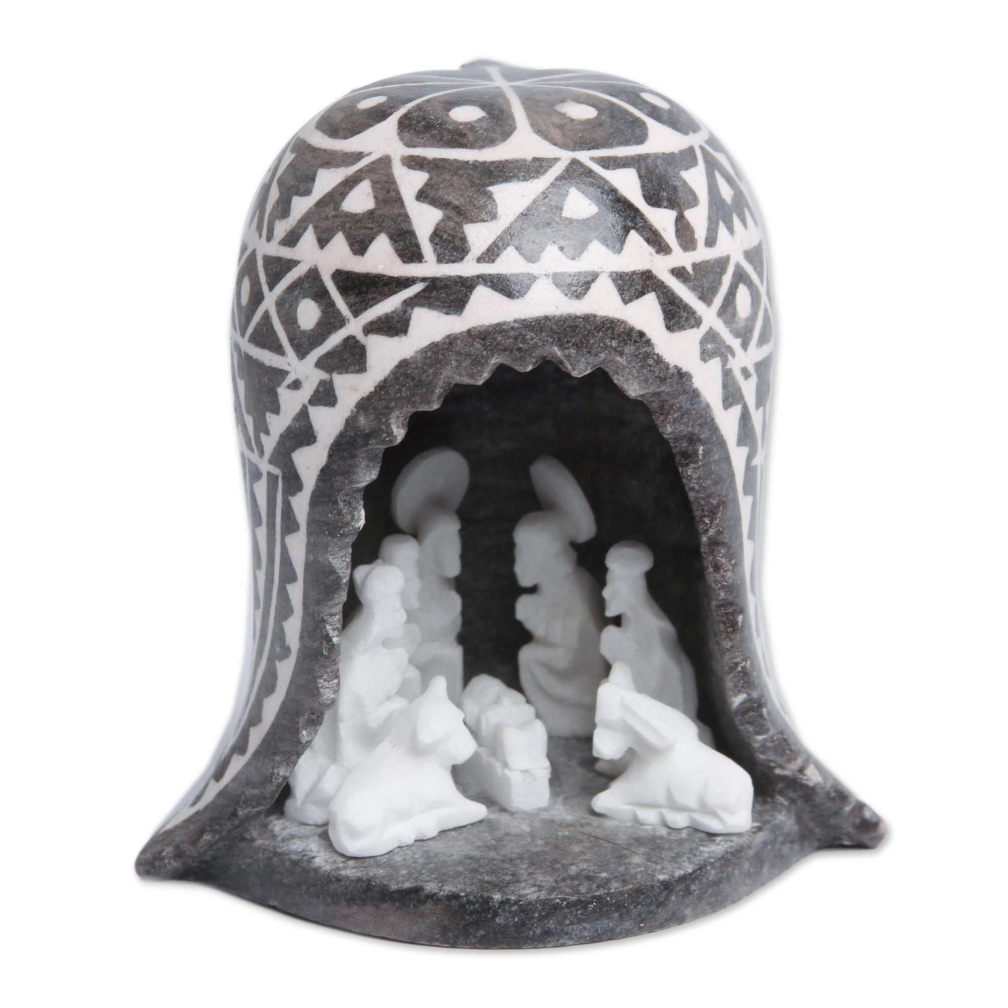 Premium Peruvian Alabaster Nativity Scene in Traditional Chullo Hat