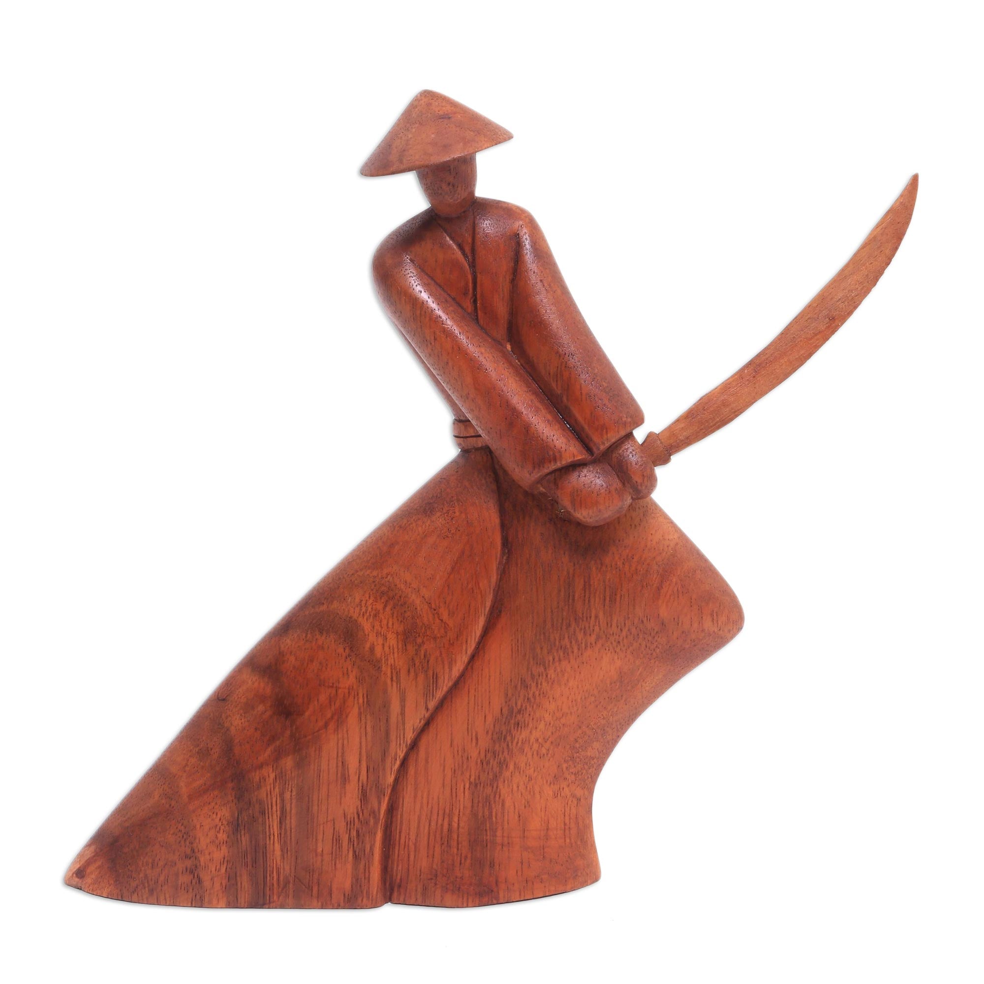Premium Indonesian Suar Wood Samurai Sculpture