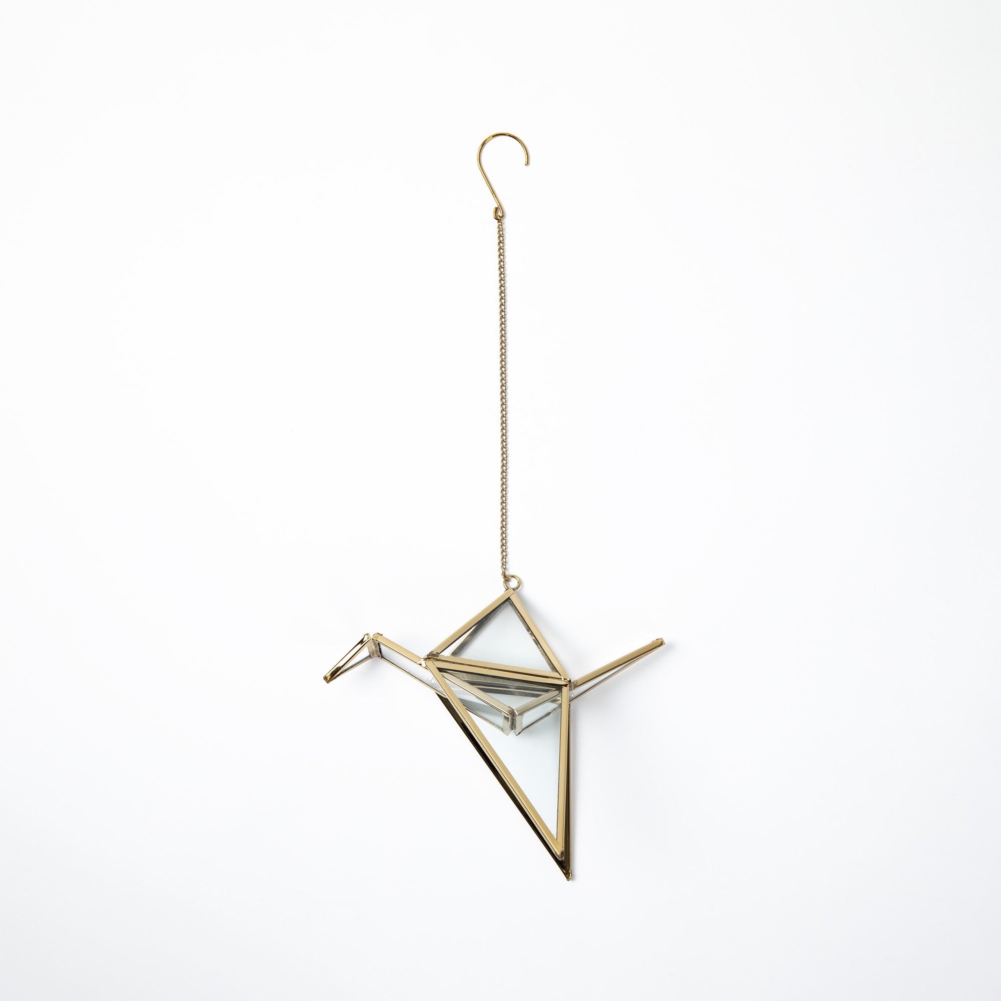 Premium Origami Brass Crane Ornament