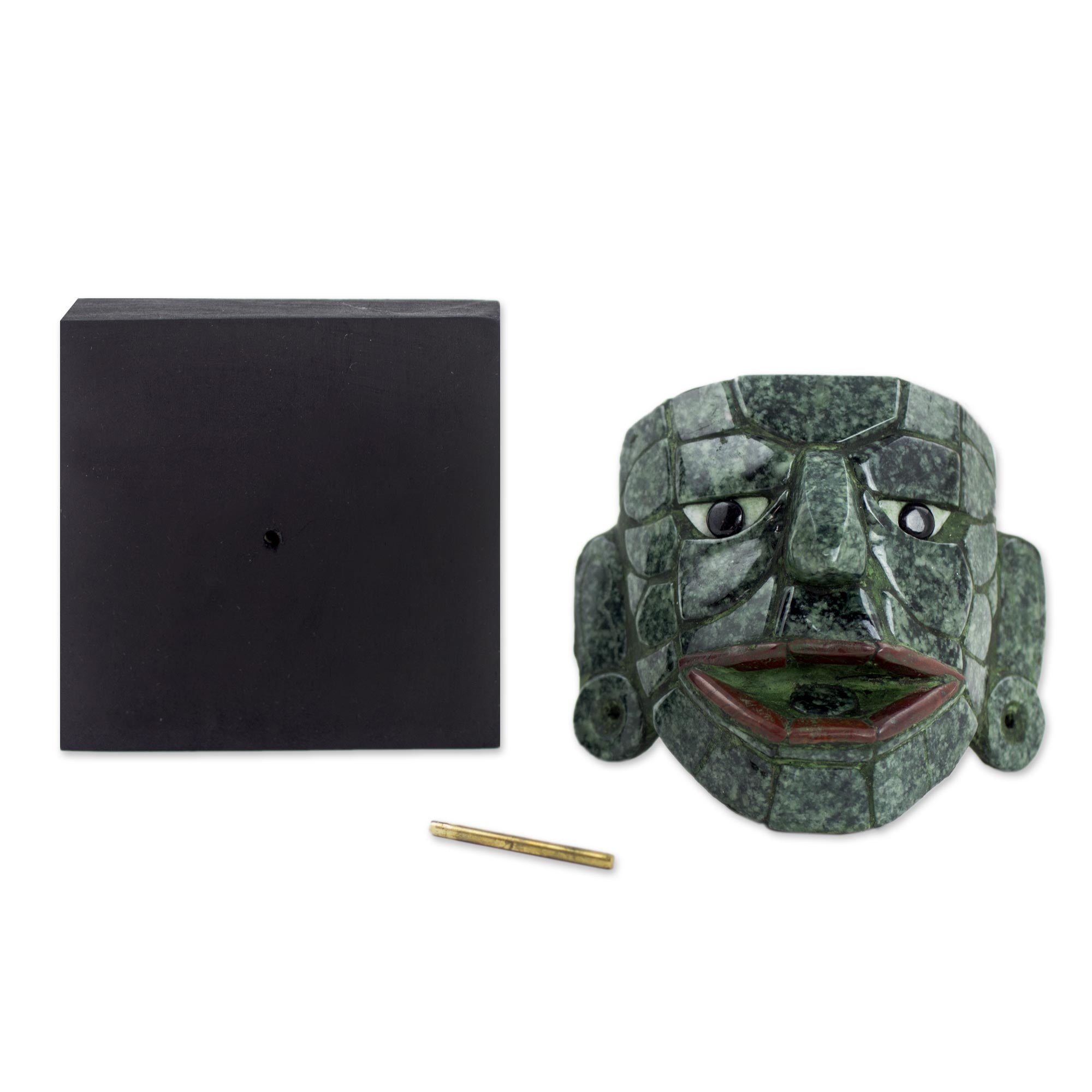 Premium Maya Lord of El Naranjo Jade Mask - Museum-Quality Replica