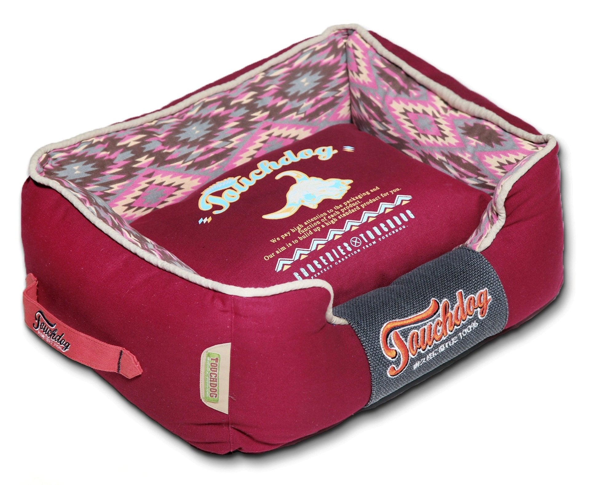 Touchdog® Ultimate Vintage Diamond Dog Bed - Retro Luxury for Your Pet