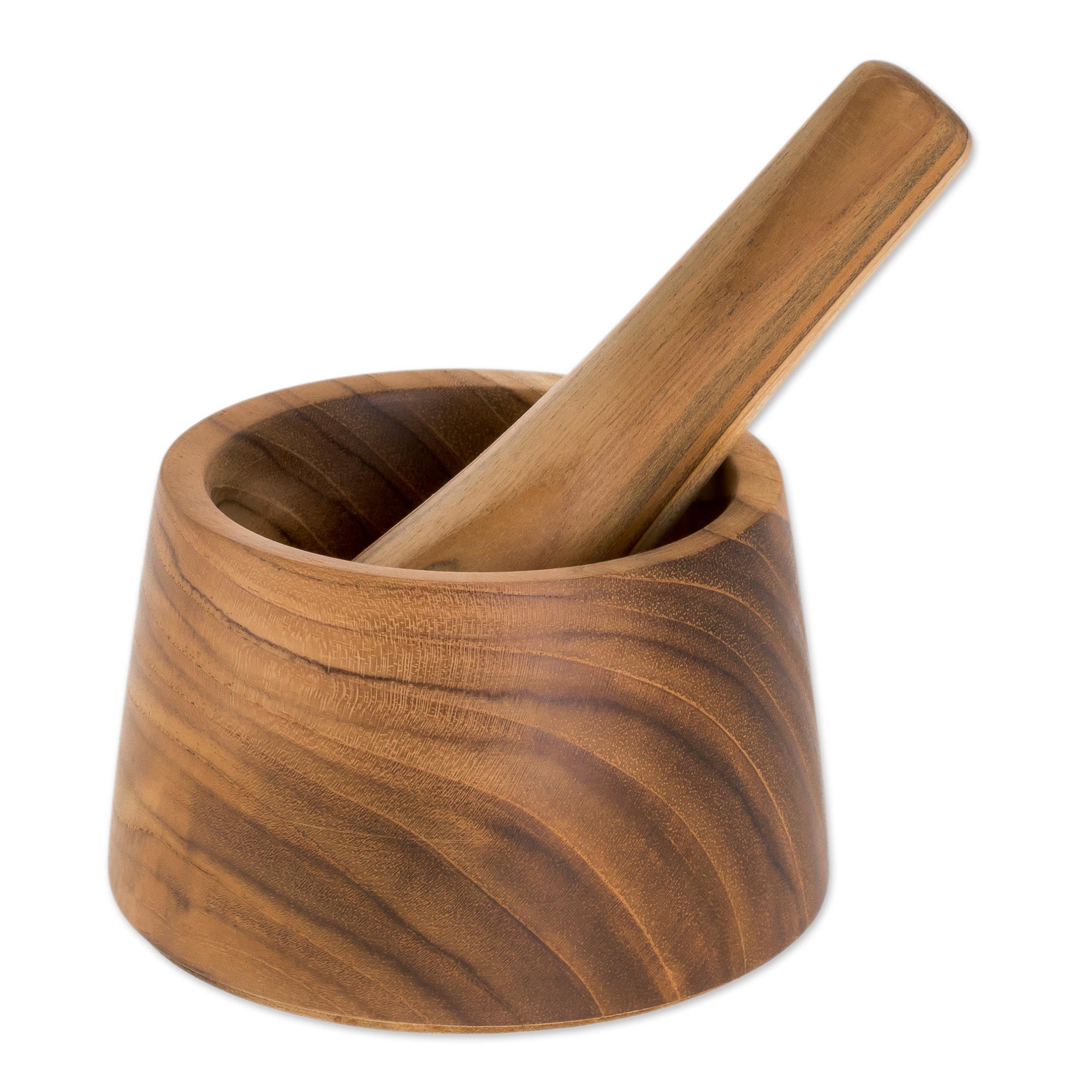 Premium Handcrafted Teak Wood Mortar and Pestle Set – Eco-Friendly Kitchen Essential