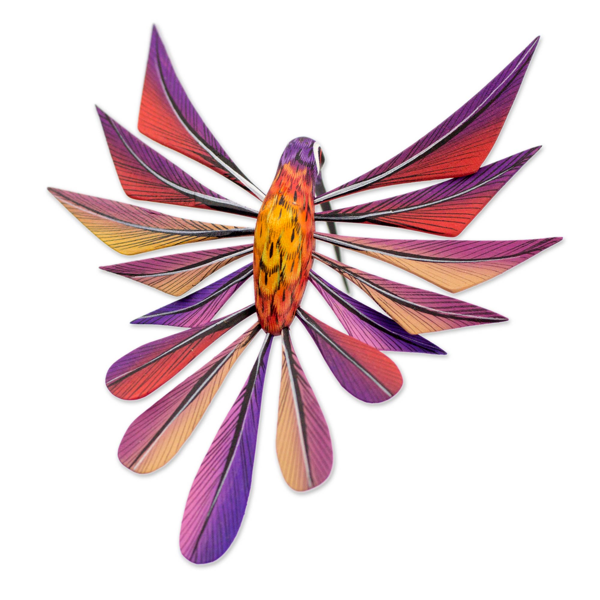 Premium Handcrafted Hummingbird Alebrije Sculpture - Oaxacan Folk Art