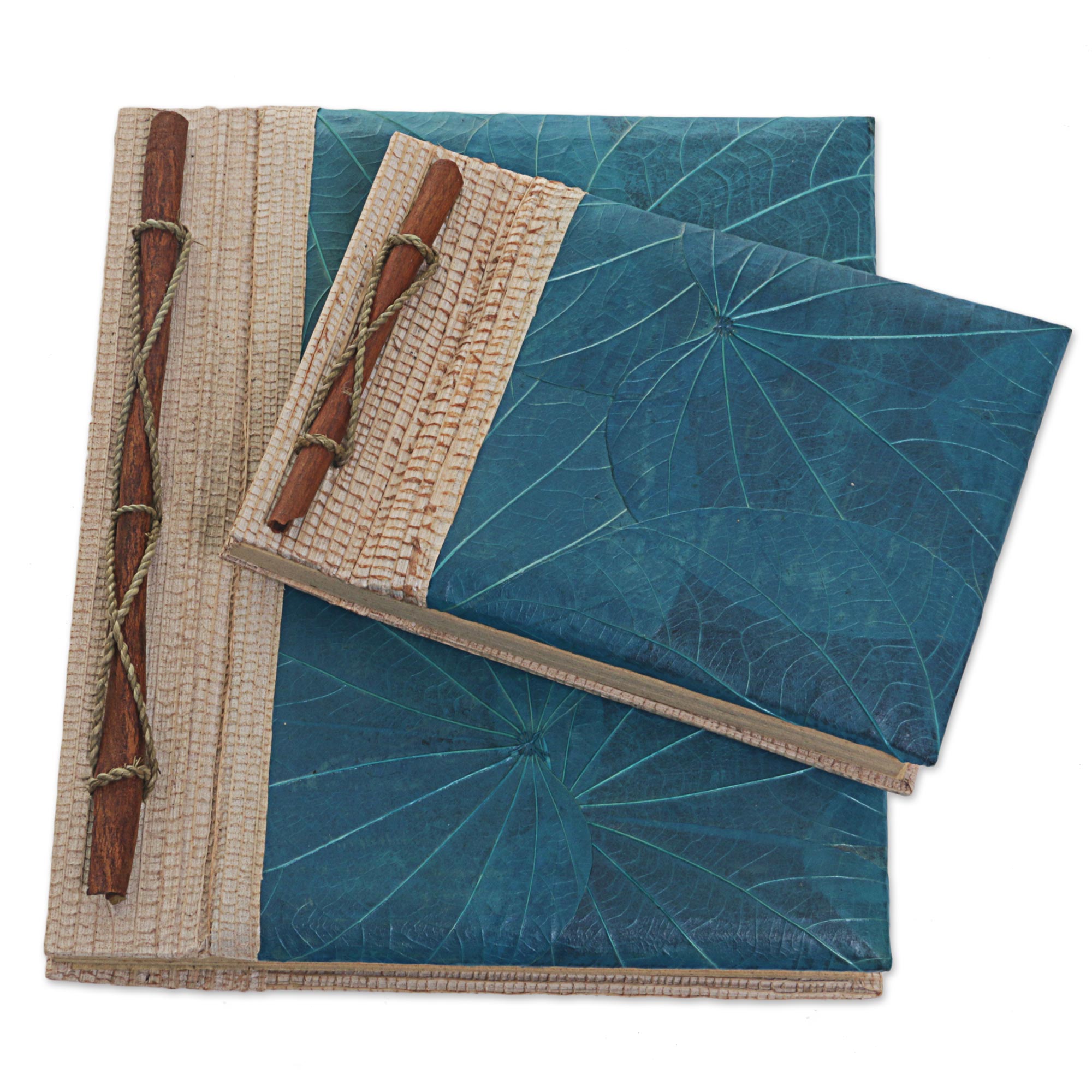 Premium Handcrafted Blue Autumn Spirit Rice Paper Notebooks – Indonesian Artisan Collection