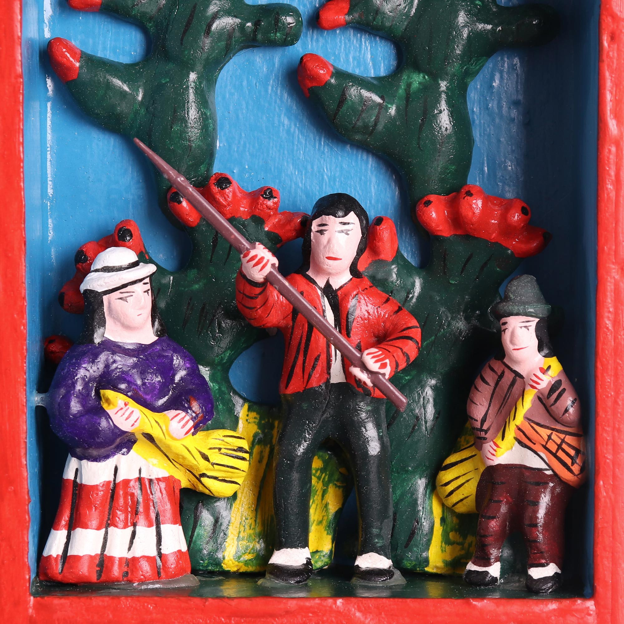 Premium Bethlehem Folk Art Retablo Mirror - Handcrafted Andean Treasure