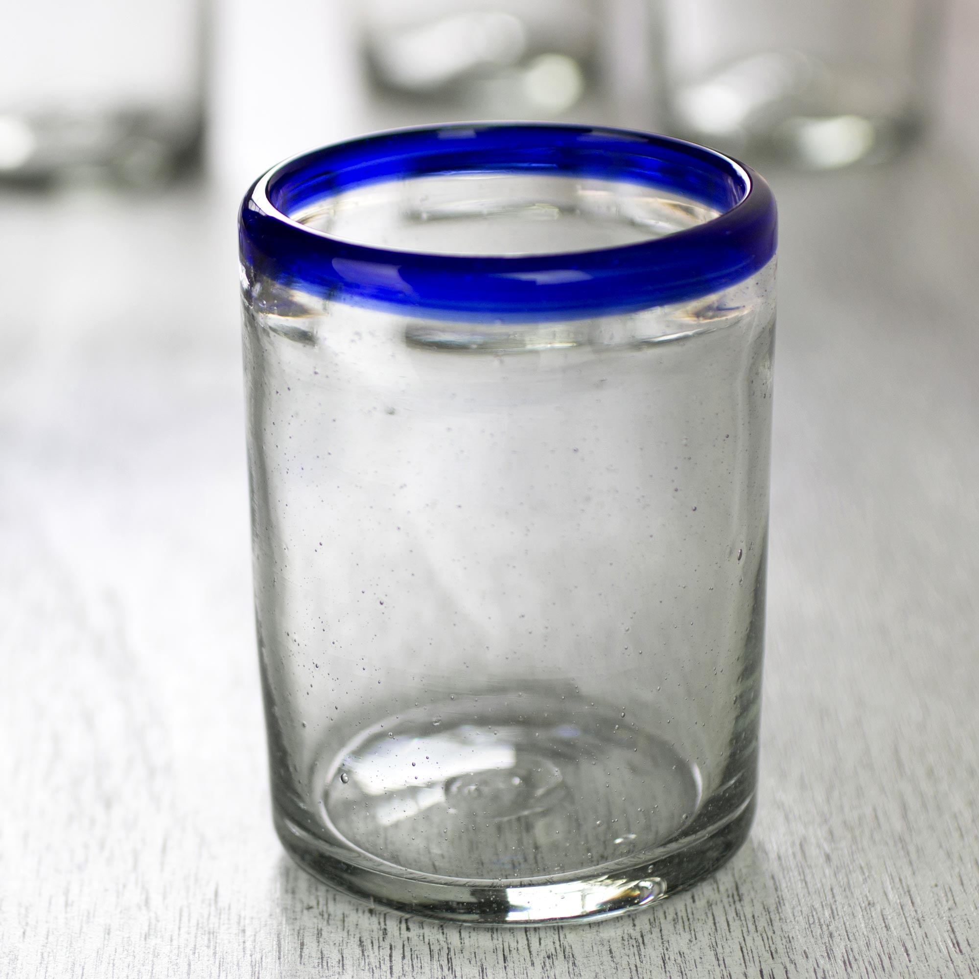 Premium Cobalt Blue Hand Blown Glass Tumblers - Set of 6