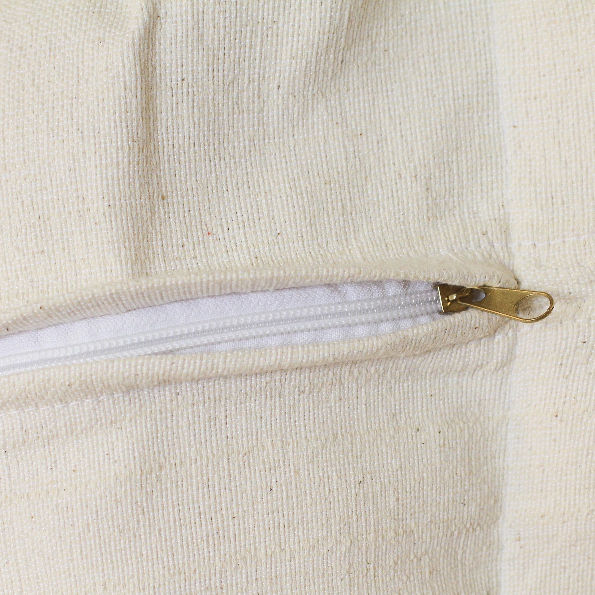 Premium Eco-Friendly Cotton Pillow Cover 'Eggshell Bliss' - Handwoven Elegance