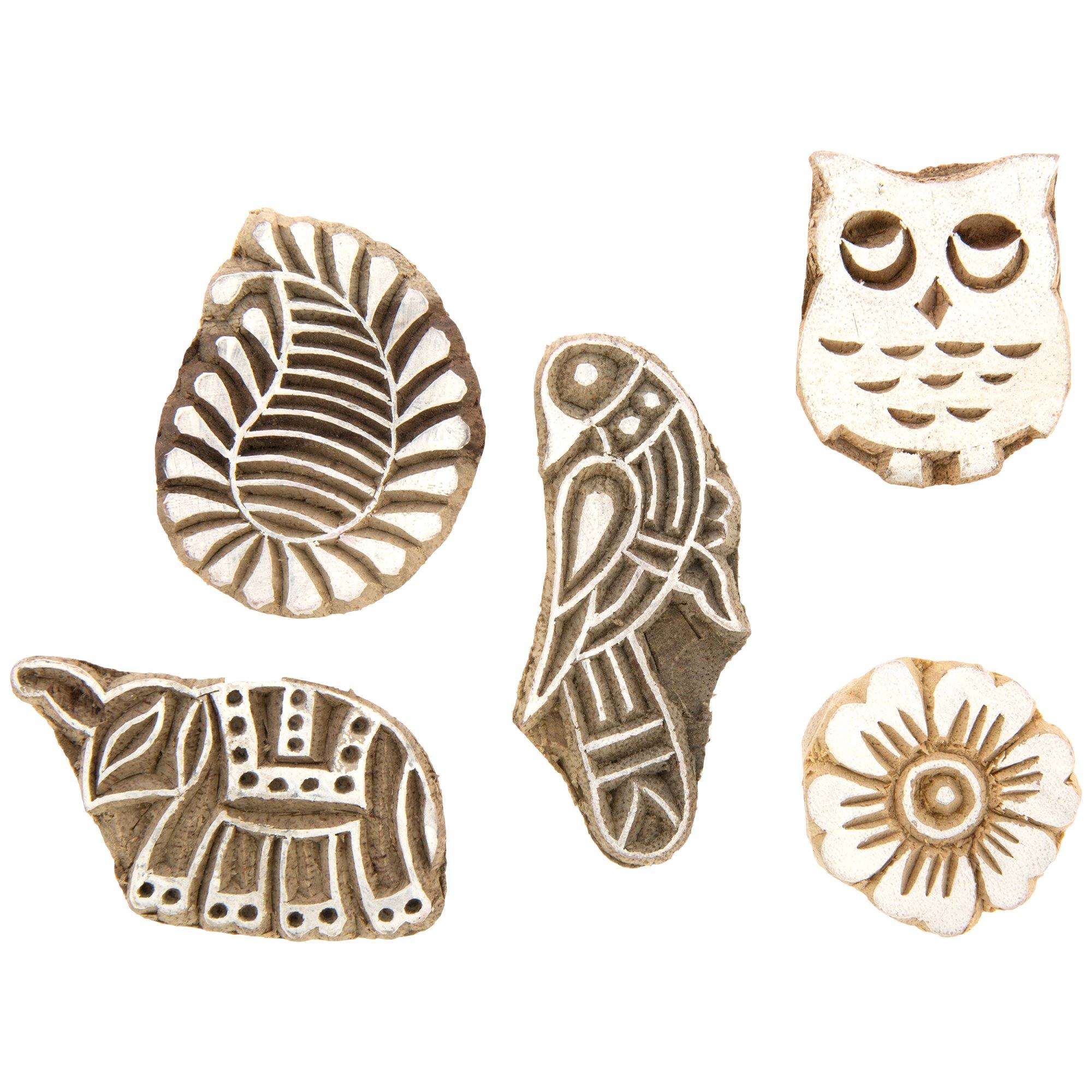 Premium Hand-Carved Mini Block Print Stamp Kit