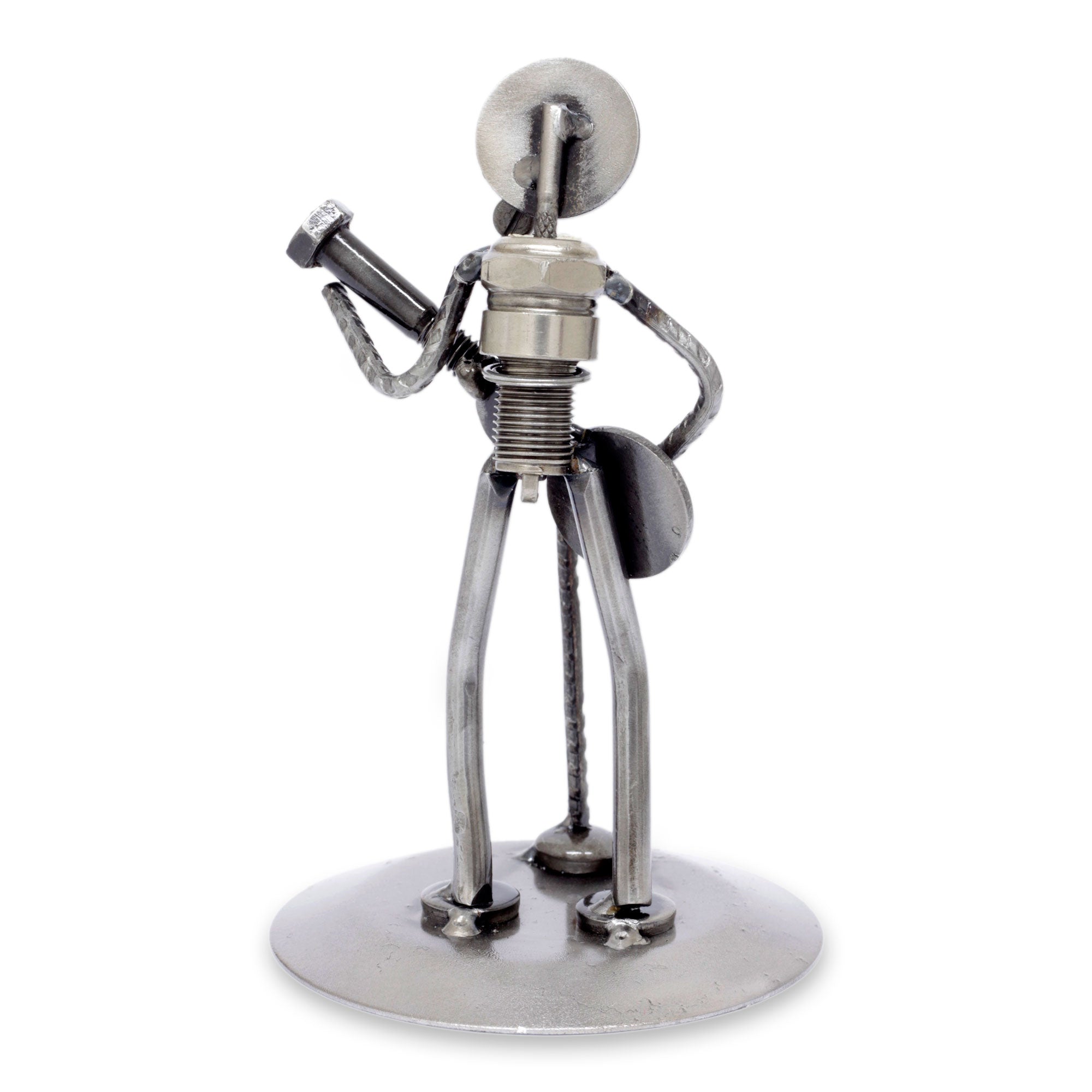 Premium Rustic Folk Singer Metal Art Sculpture
