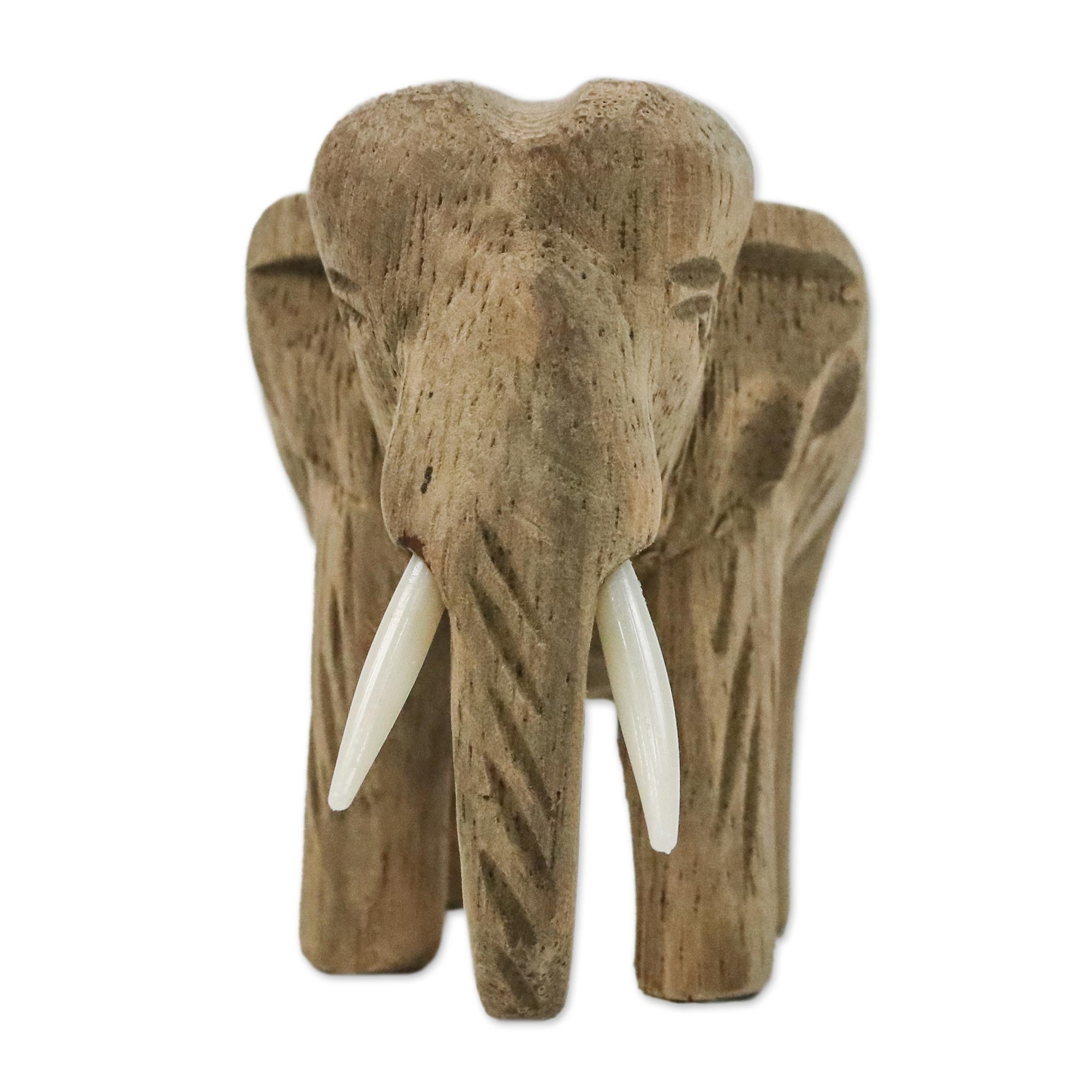 Premium Handcrafted Elephant Sculpture - Brown Wood Art