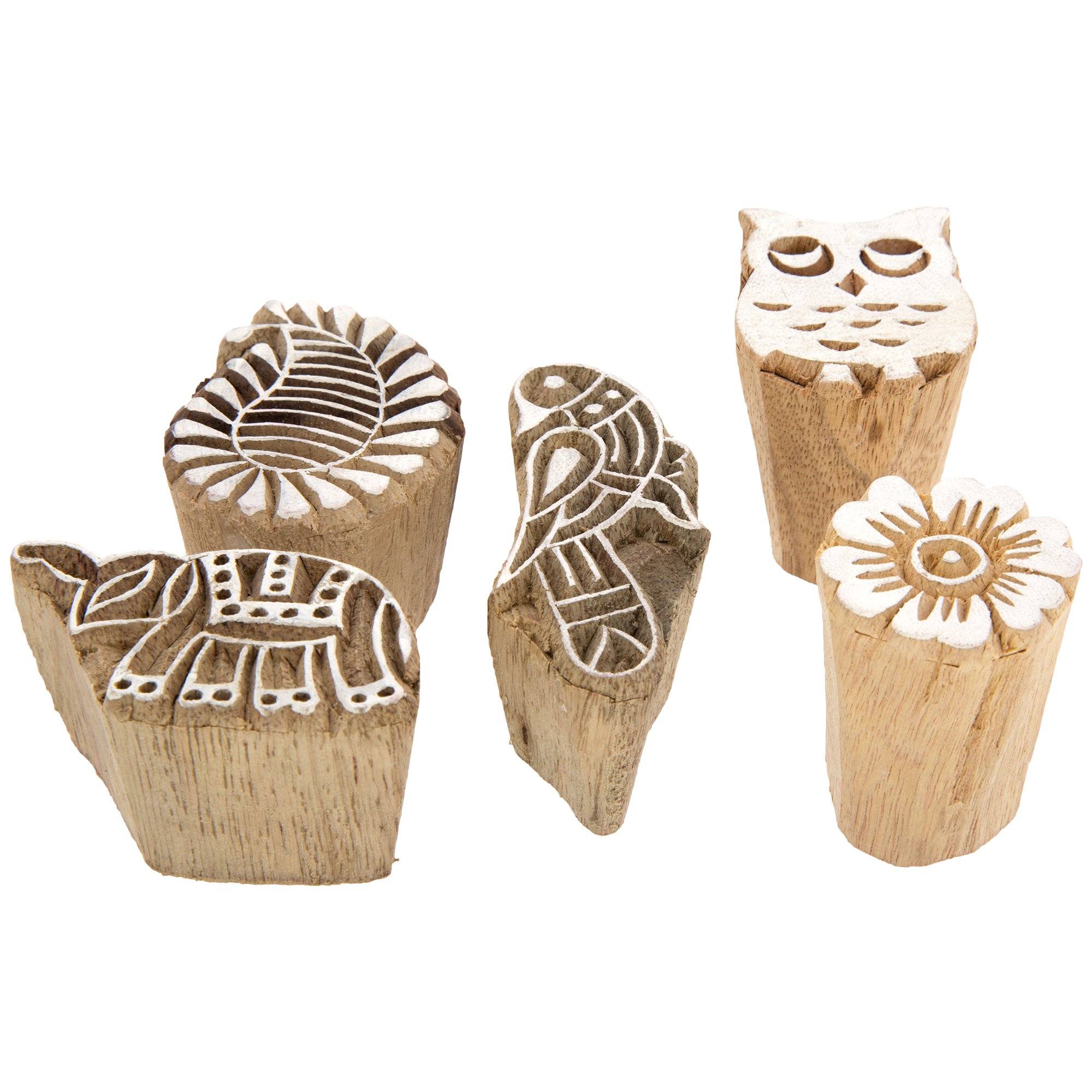 Premium Hand-Carved Mini Block Print Stamp Kit