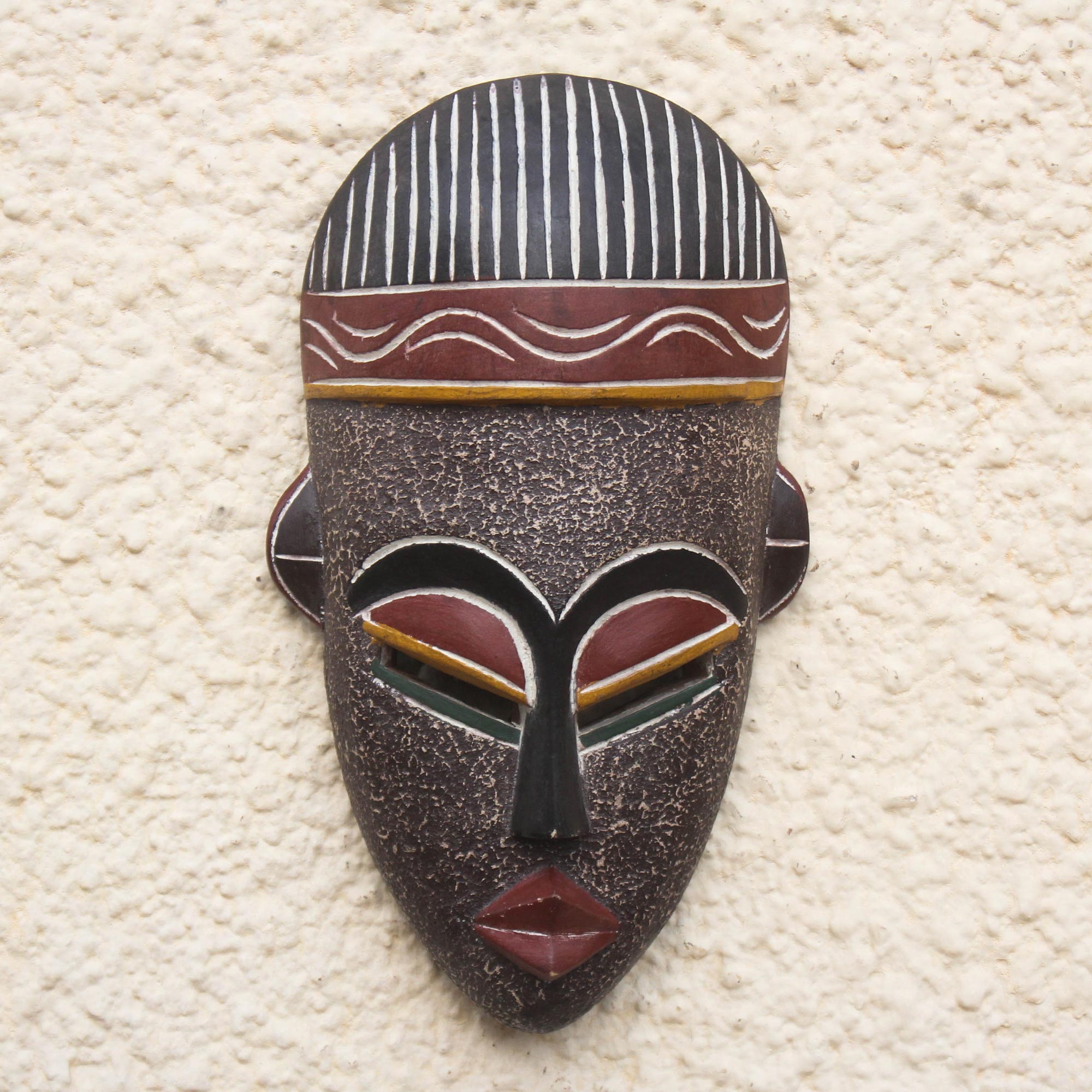 Premium Ethiopian Berber Wood Mask - Faadi