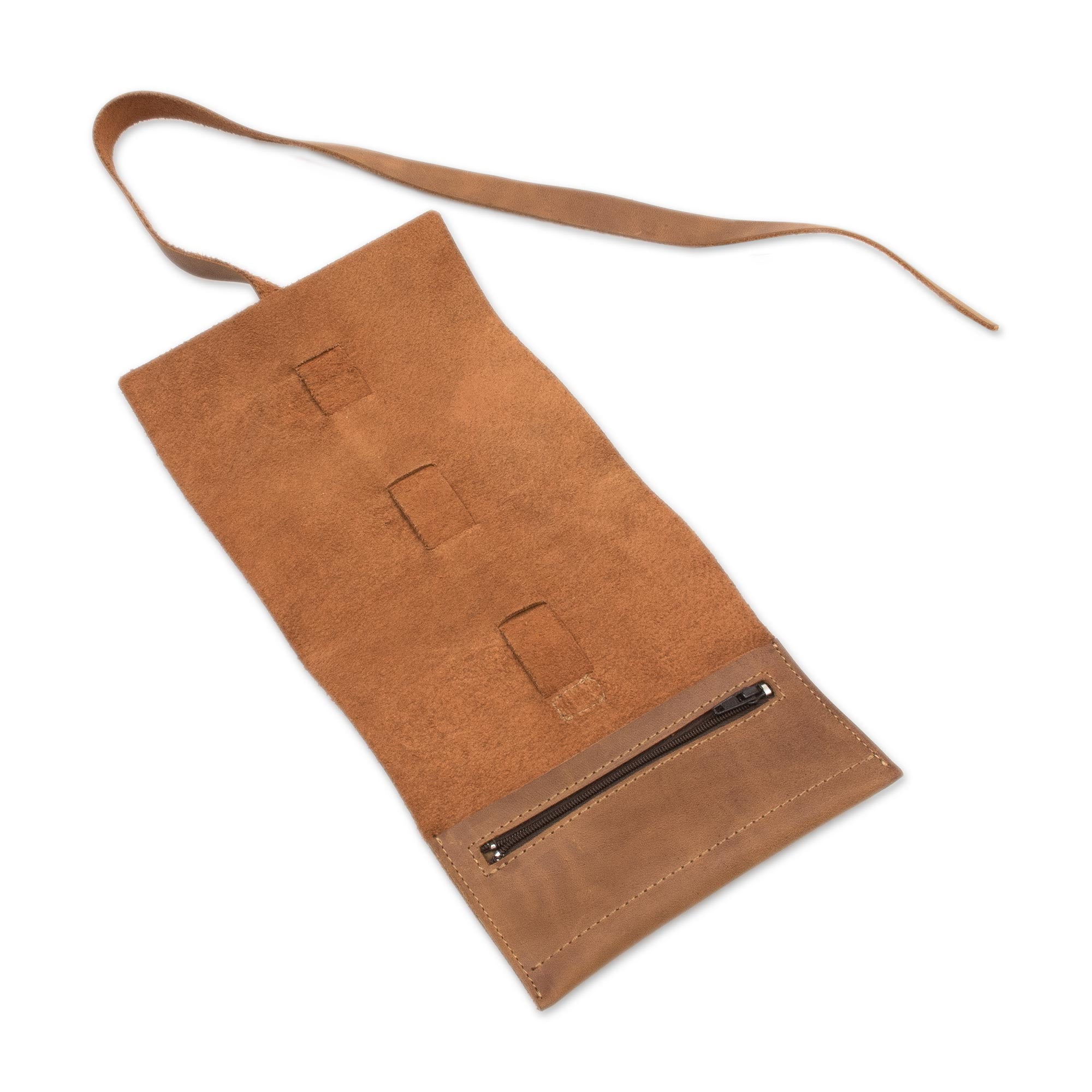 Premium Handmade Leather Cable Organizer – Rugged Modern Design from Peru